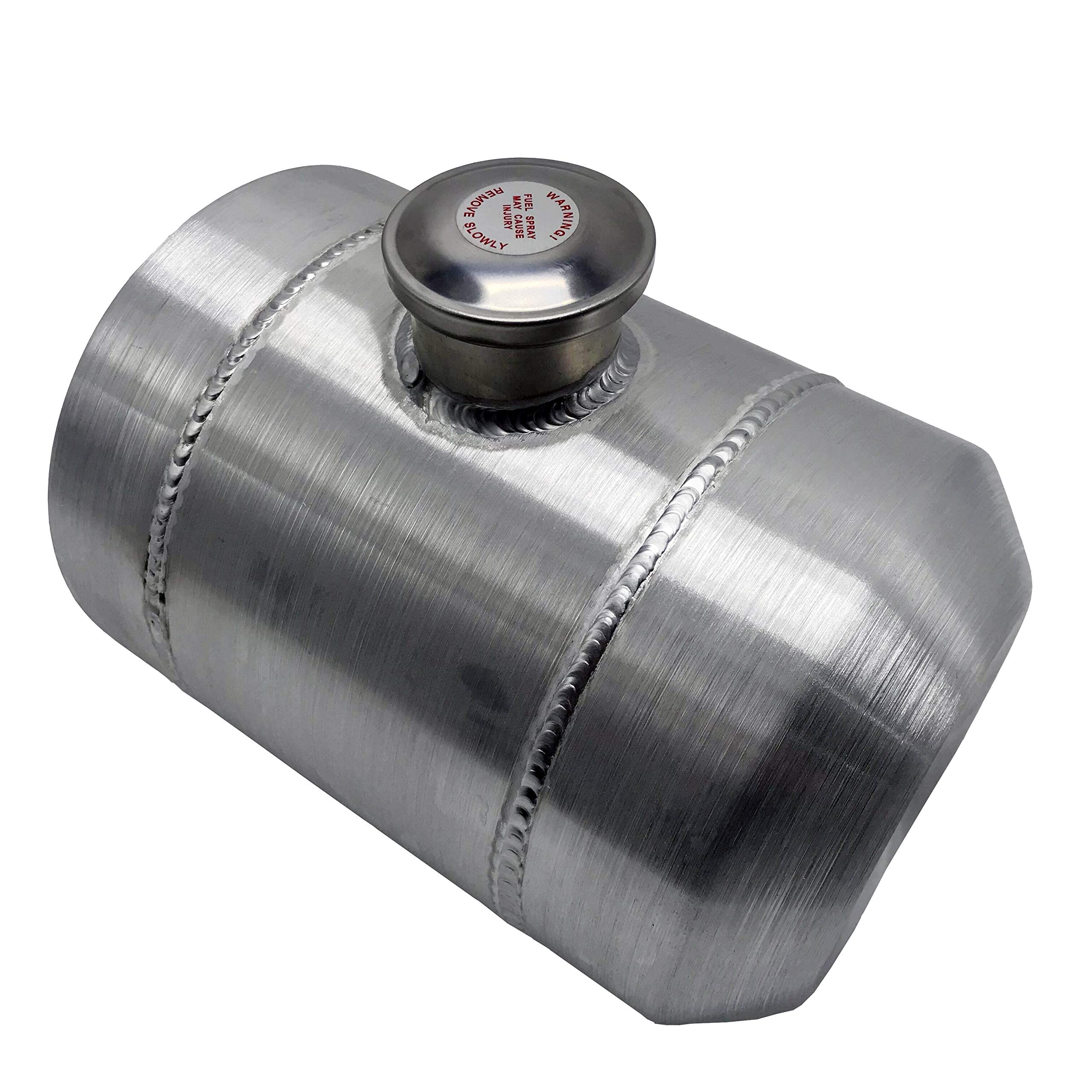 JSD AUTO PARTS 2.5 Gallon Center Fill Spun Fuel Tank - 12"x8", Alloy Steel, 1/4 NPT for Go Cart