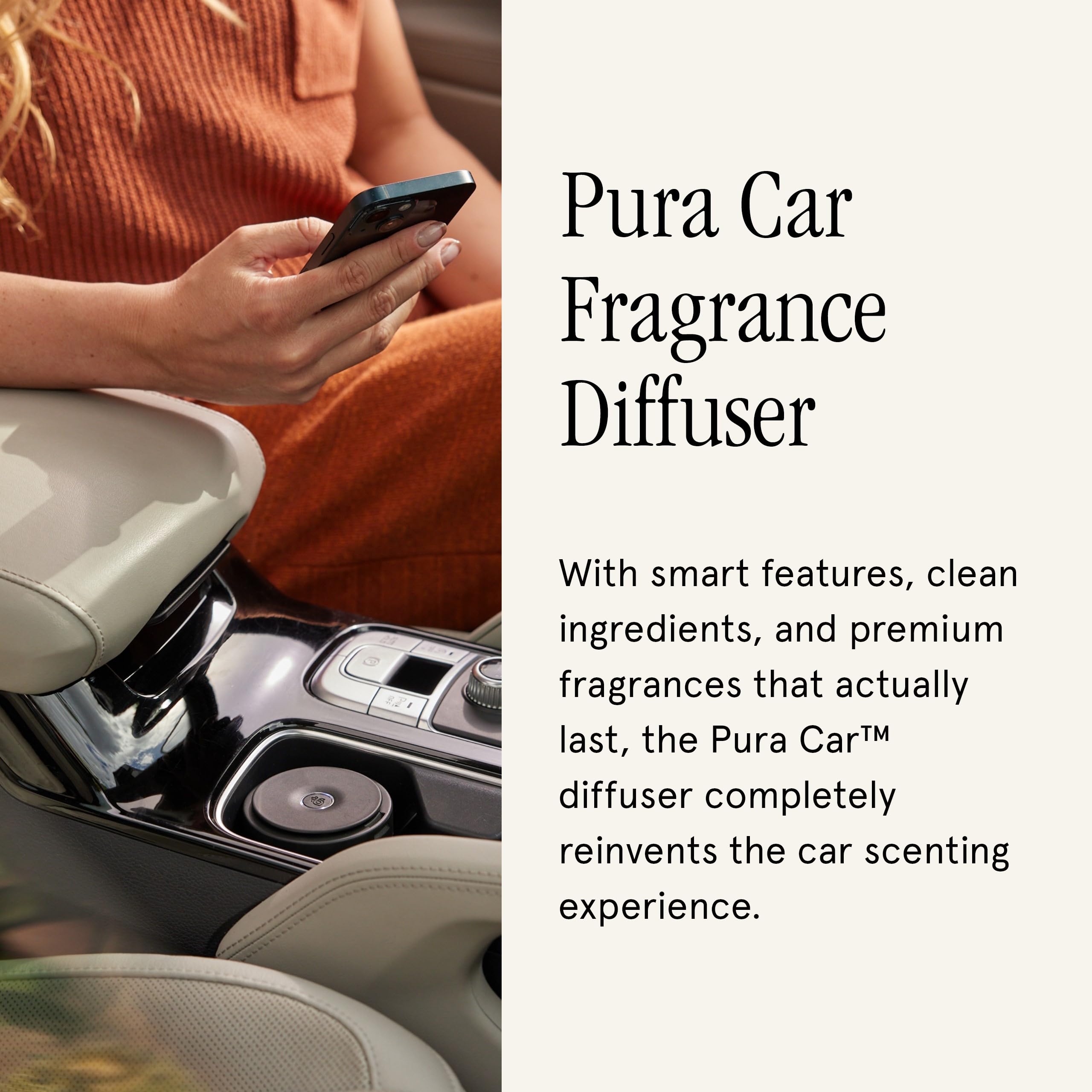Pura Car Diffuser - Smart Aroma Diffuser with USB-C Cable, Adjustable Intensity, Black, Model 900-00858