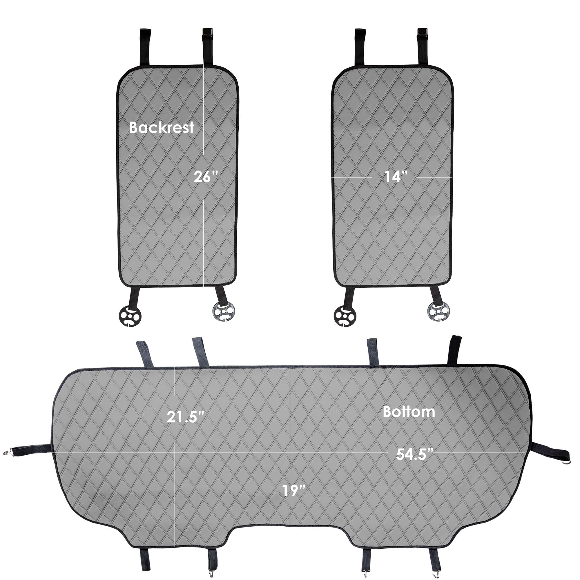 Fh Group Car Seat Cushion Rear Set Faux Leather Automotive Seat Cushions - Universal Fit, Rear Car Seat Cushion, Car Seat Cushio