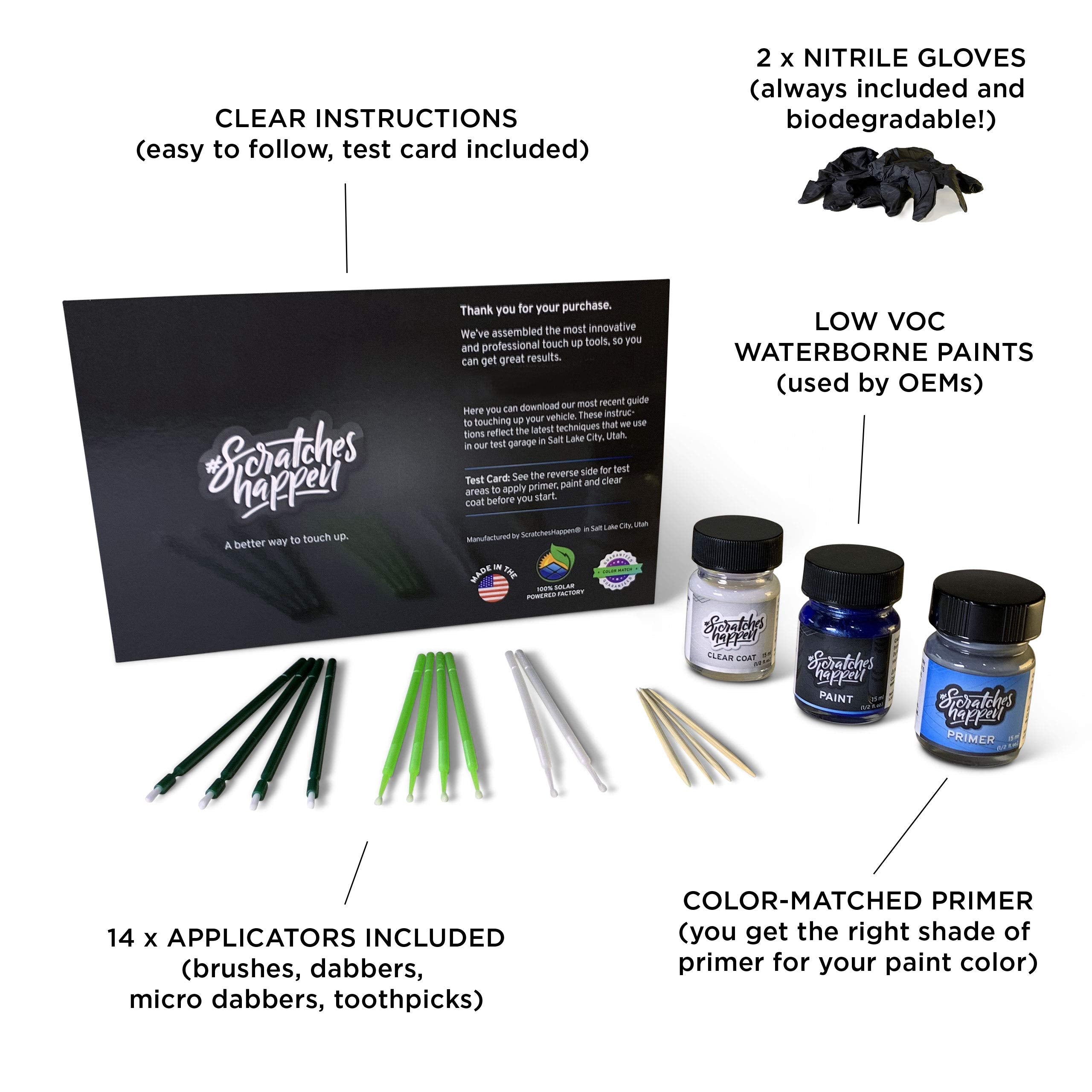 Scratcheshappen Exact-Match Touch Up Paint Kit Compatible With Audi Firmament Blue Metallic (Lx5B/5U) - Bottle, Preferred
