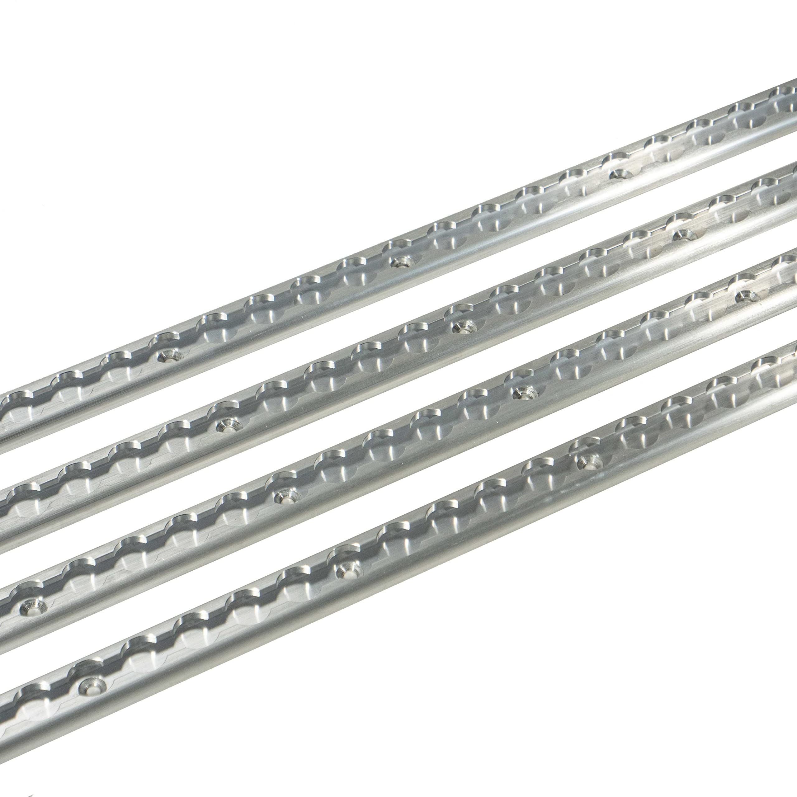 Us Cargo Control L Track Tie Down System, Includes (4) Usa Made 4-Foot Aluminum L-Track And (4) Silver Single Stud O-Ring Fittin