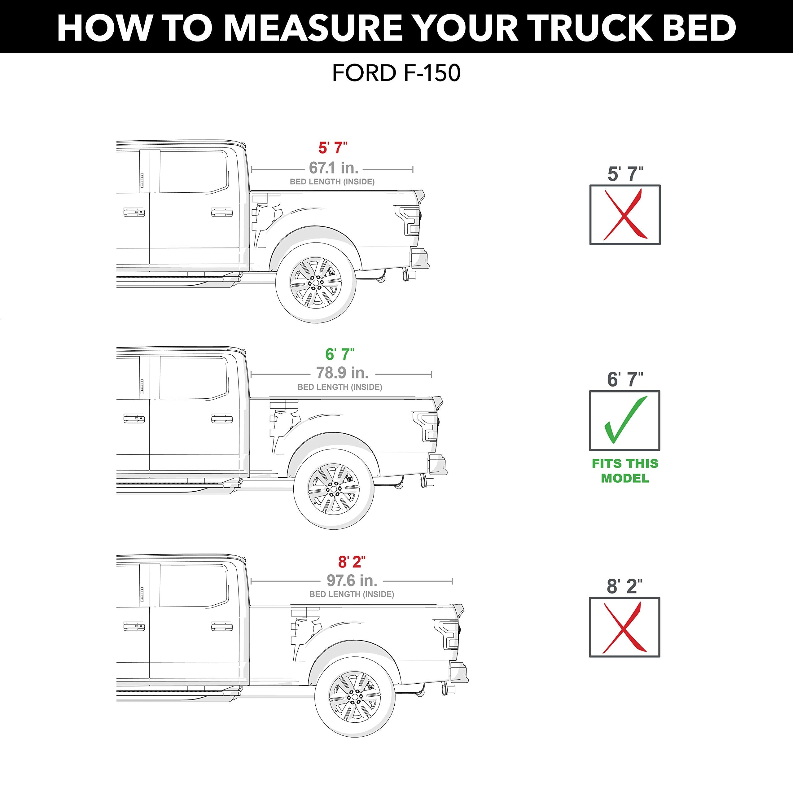 Lund Genesis Roll Up Soft Roll Up Truck Bed Tonneau Cover | 96073 | Fits 2015 - 2023 Ford F-150 6' 7'' Bed (78.9'')