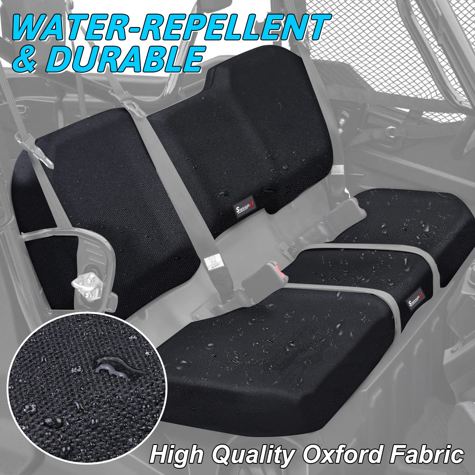 Starknightmt Utv Pioneer Seat Covers Compatible With 2016-2024 Pioneer 1000 1000-5(Front Seat),1000-6(Front And Rear Seat),Water-Repellent Bench Seat Cover -Black