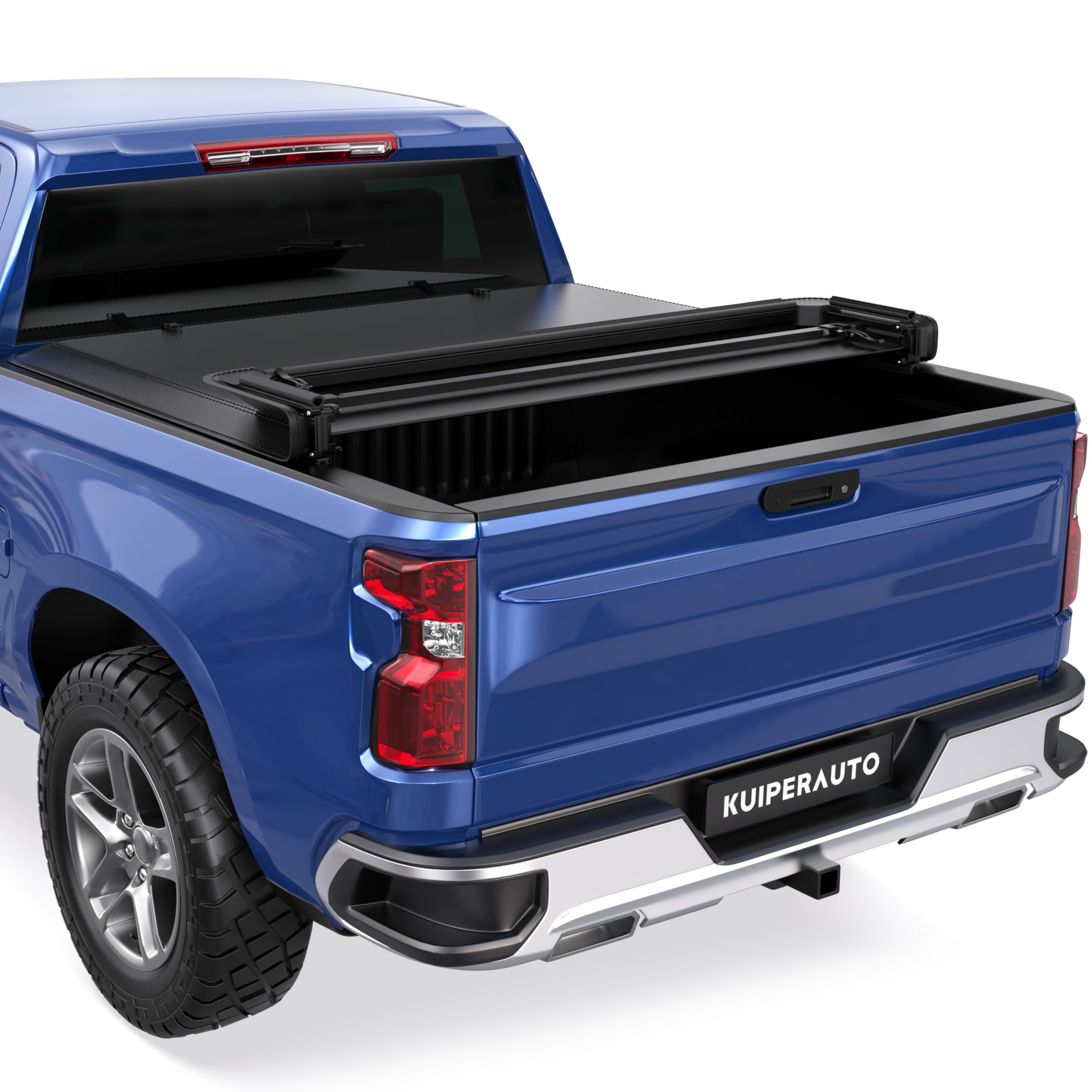 KUIPERAUTO Quad Soft Truck Bed Tonneau Cover Compatible for 2007-2013 Chevy Silverado 1500 GMC Sierra 1500 5.8FT Fleetside Short