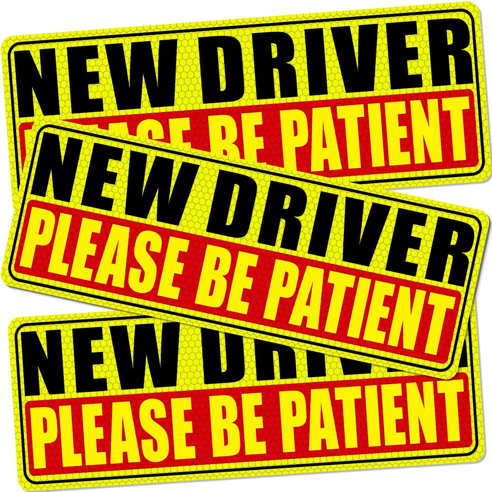 Sukh New Driver Magnet for Car - Student Driver Car Magnet Funny Safety Warning Magnetic Reflective Reusable Signs for Teenage D
