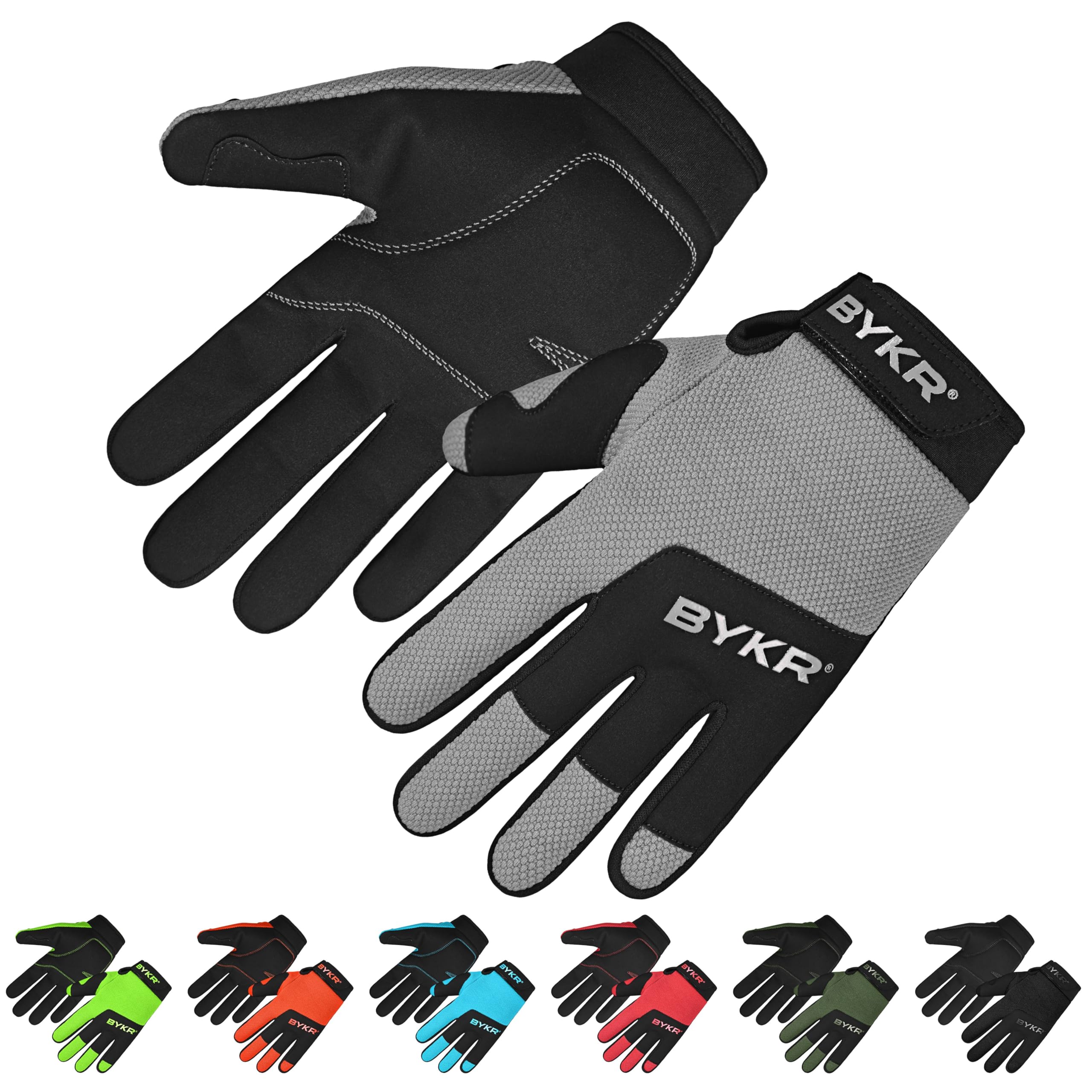 Bykr All-Weather Motorcycle Gloves For Men & Women - Protection For Dirt Bike, Bmx, Mx, And Atv Riding - Grey Xxl