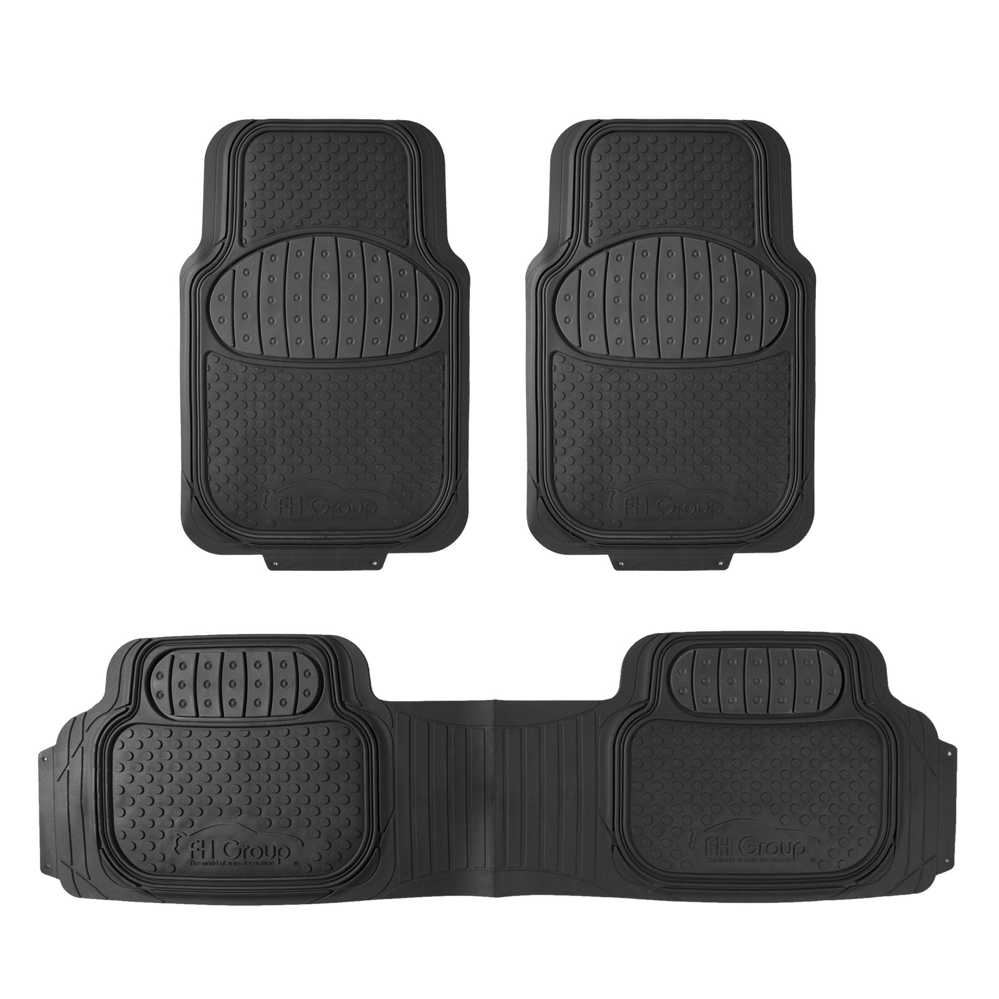 Fh Group Automotive Floor Mats Climaproof For All Weather Protection Universal Fit Heavy Duty Rubber Fits Most Cars, Suvs, And T