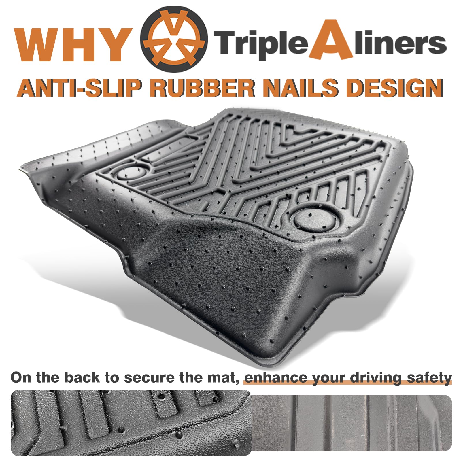 Triplealiners Floor Mats Compatible With Ford 2023-2025 F250/F350/F450 Floor Mats Super Duty Accessories Crew Cab 1St & 2Nd Row
