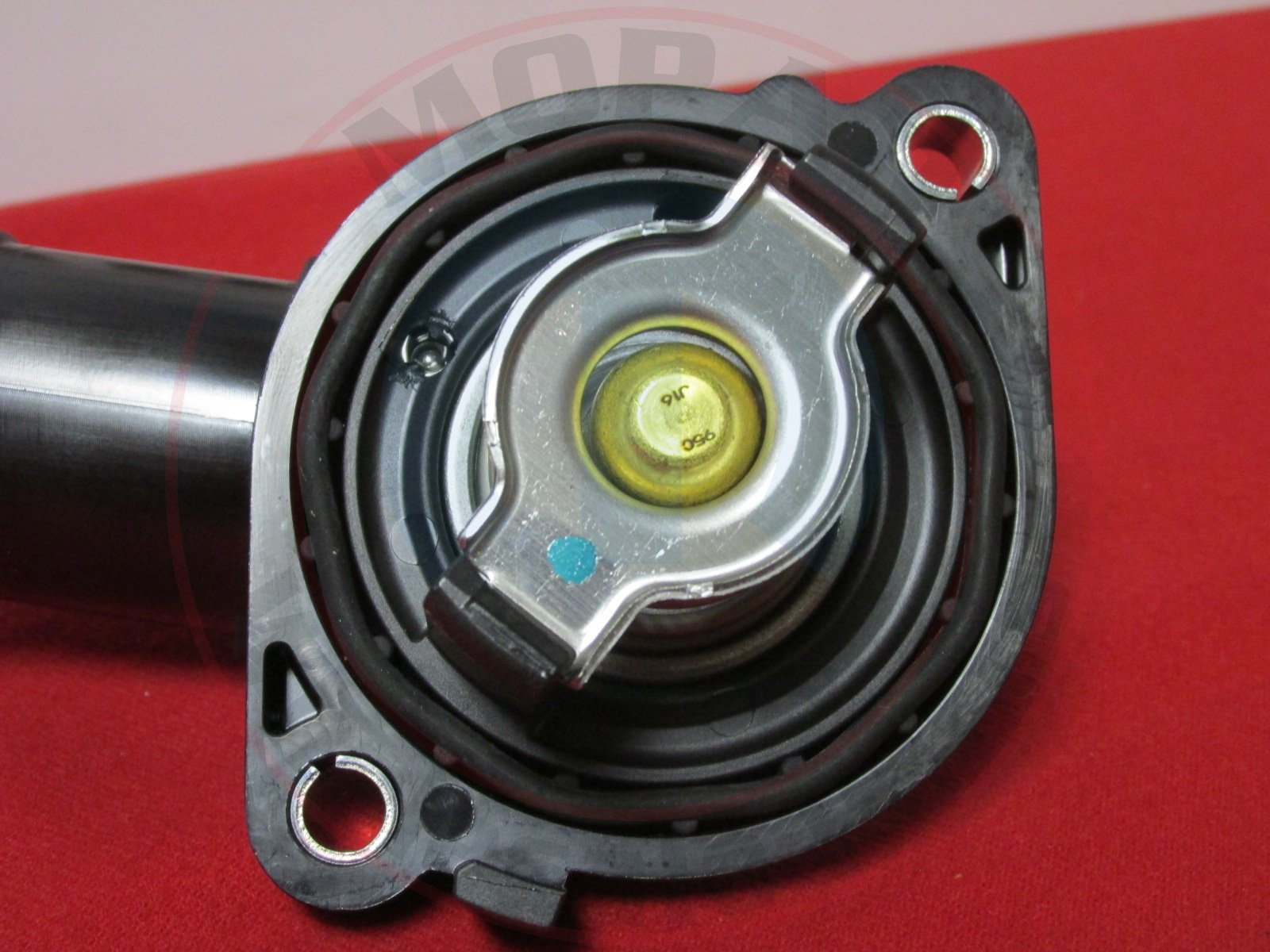 Mopar Thermostat with Housing - Model 5184570AJ, Metal, Black/Silver