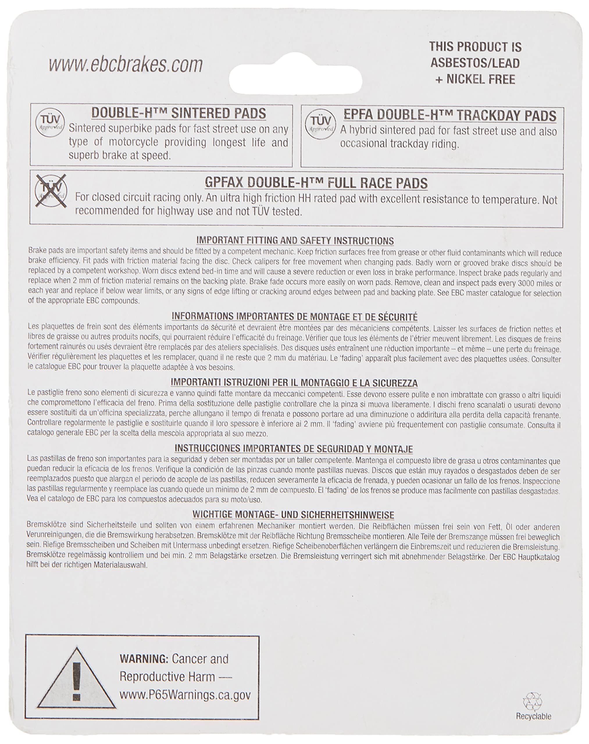 Ebc Brakes Fa266Hh Disc Brake Pad Set, Black, One-Size