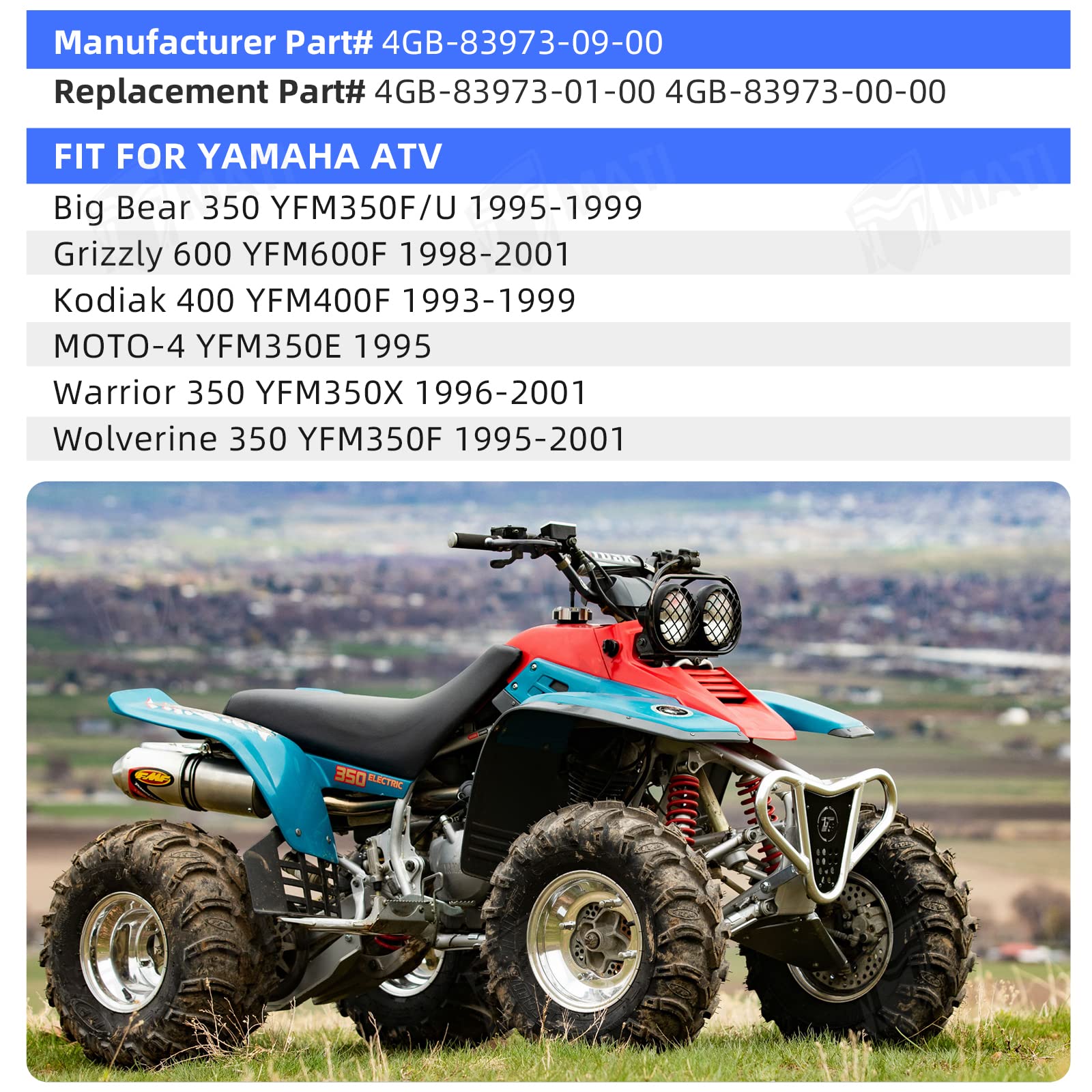 Left Handlebar Control Engine Start Run Off Headlight Switch for Yamaha Wolverine 350 YFM350F Big Bear 350 YFM350F/U Kodiak 400