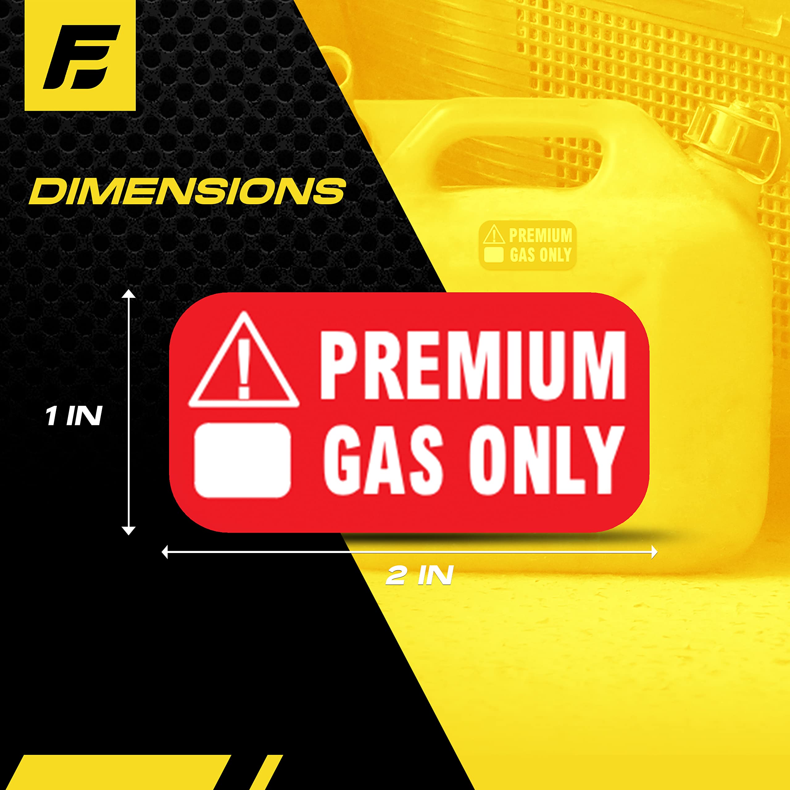 Premium Gas Only Sticker, High Octane Labels 91, 93 Stickers For Atvs, Sports And Race Cars - Weather Proof, Extreme Stick, Comm