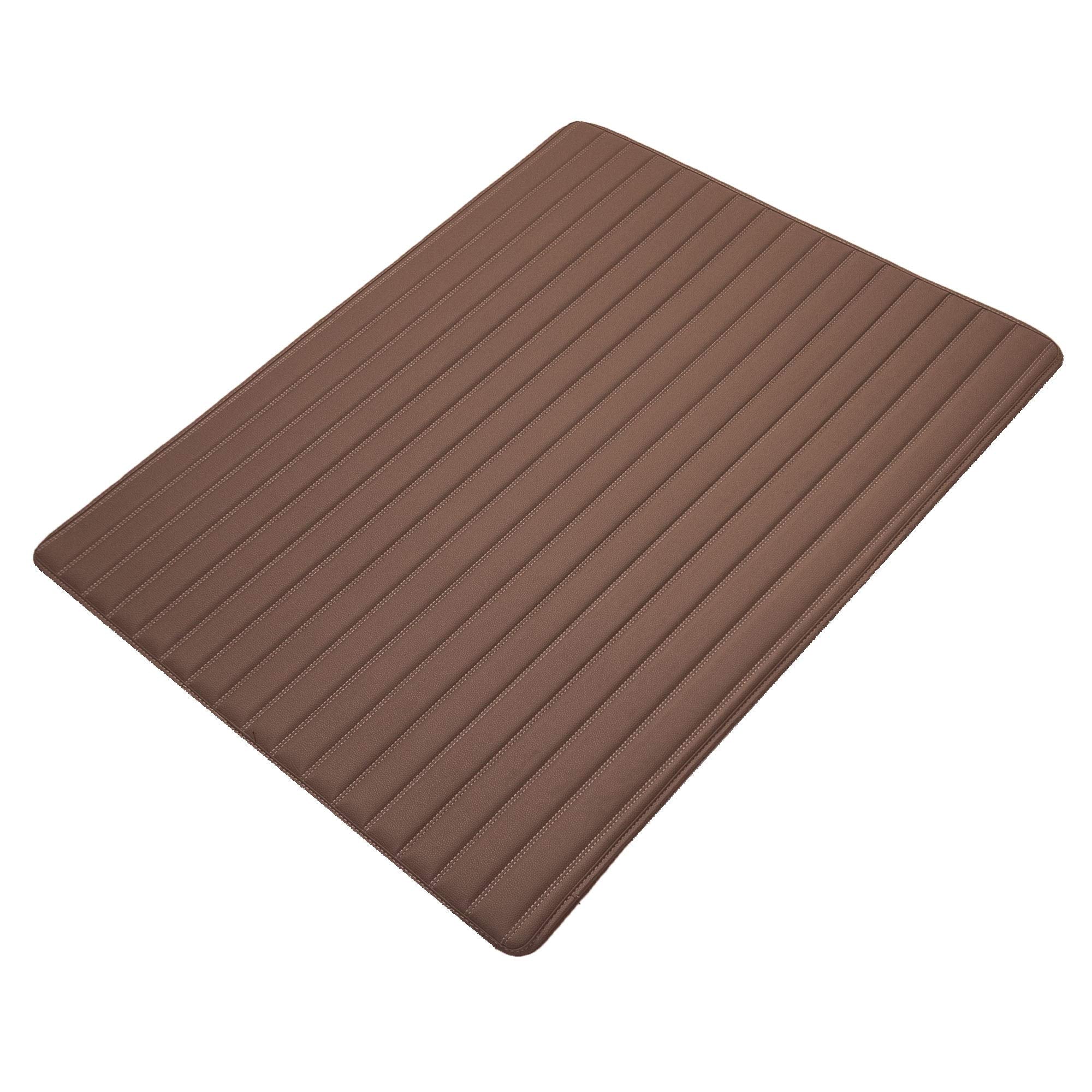 Fh Group F16500 Deluxe Heavy-Duty Faux Leather Multi-Purpose Cargo Liner, Striped, 32   , Brown Color- Fit Most Car, Truck, Suv,
