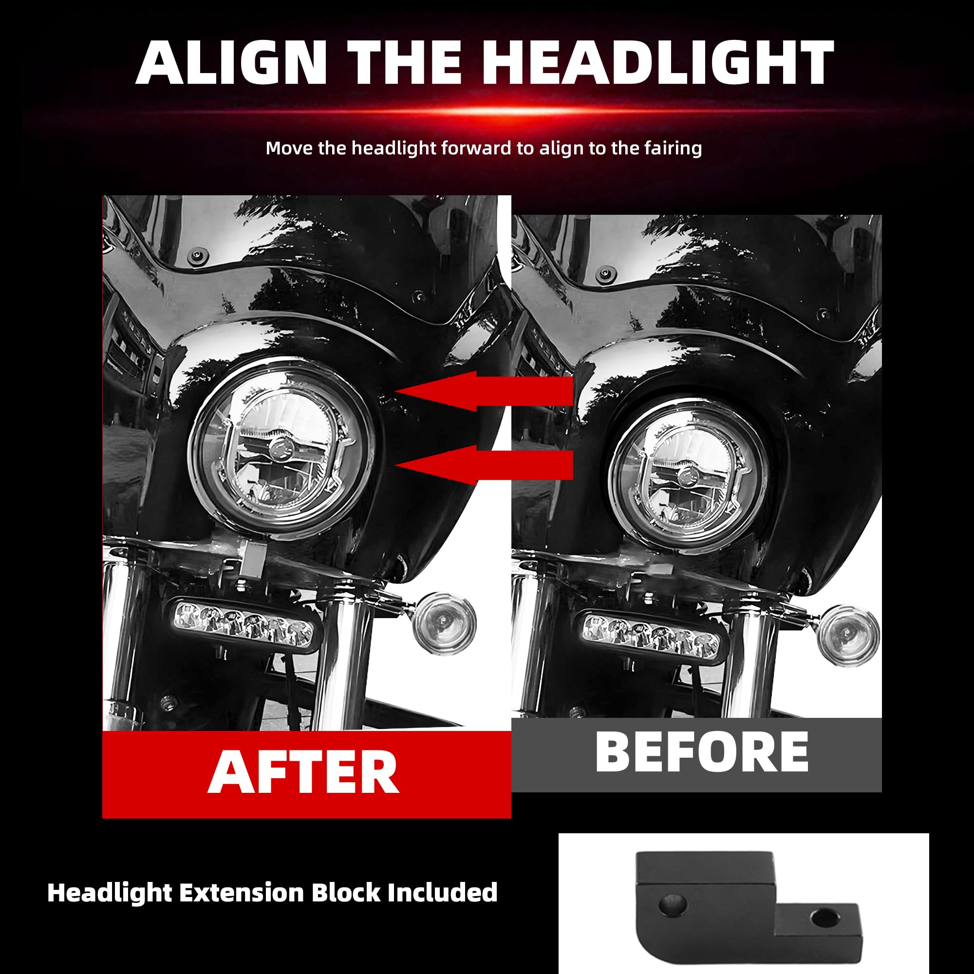 FATECIM Headlight Fairing for Harley Dyna FXDXT FXD FXDC - 15" Smoke ABS Windshield