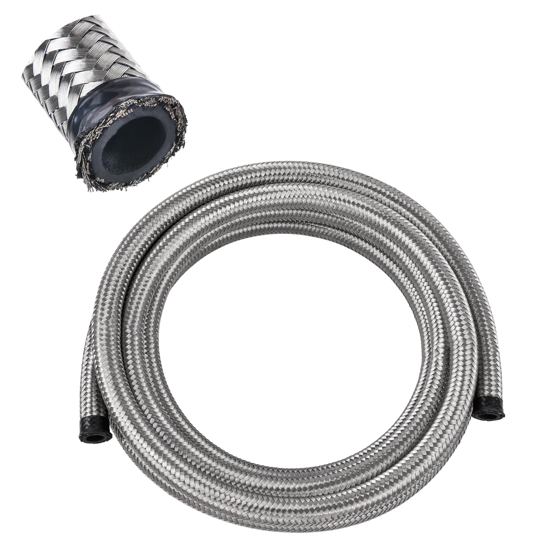 Evil Energy 10An Fuel Line, An10 Braided Fuel Hose Nylon Cpe 5Ft Silver