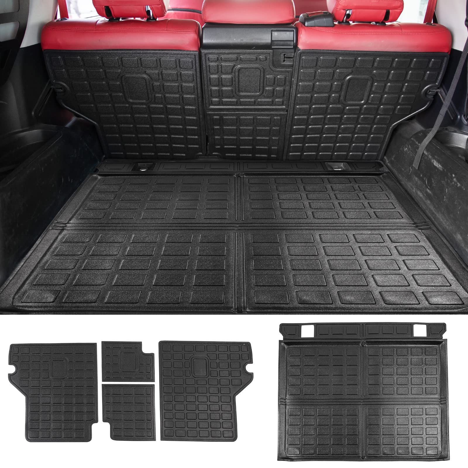 powoq Fit 2010-2023 Toyota 4Runner Cargo Mat Back Seat Protector TPE Trunk Mat Backrest Mat for 2010-2023 Toyota 4Runner 5 Seate