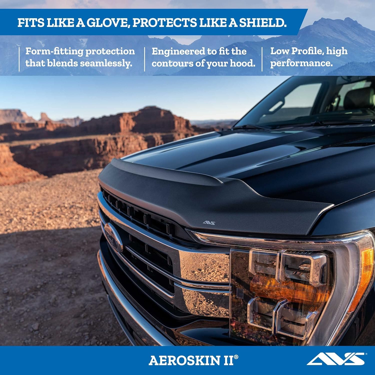 Auto Ventshade [Avs] Aeroskin Ii / Hood Protector | Fits 2007 - 2013 Gmc Sierra 1500, 2007 - 2010 Sierra 2500Hd & 3500Hd, 1 Pc. | Textured Black - 436003