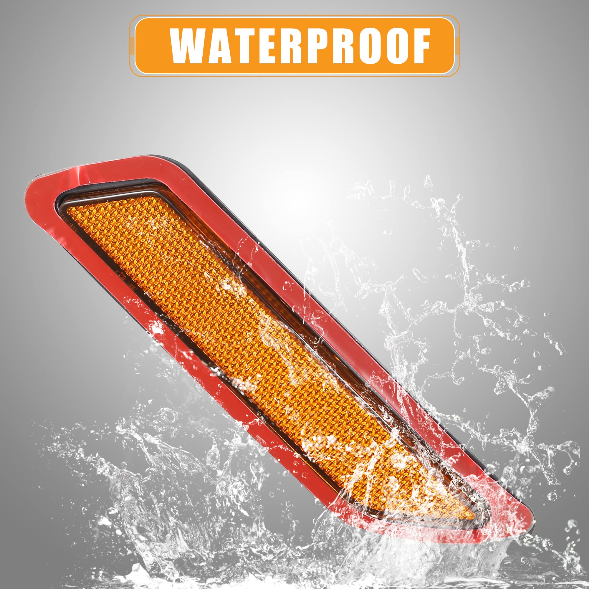 X Autohaux Pair Front Bumper Reflector Side Marker 63147274521 63147274522 For Bmw F30 F31 3-Series 2013-2015 Replace Amber Colo