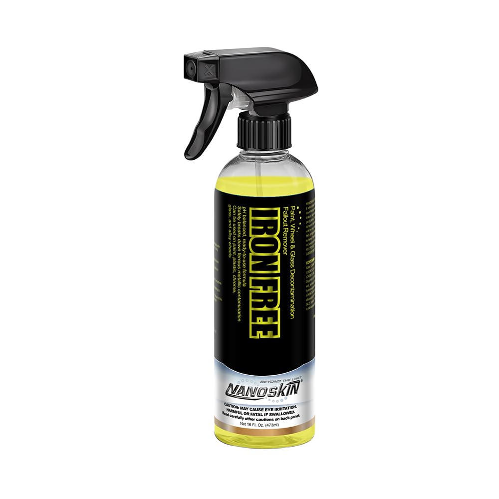 Nanoskin Iron Free Paint, Wheel And Glass Decontamination Fall Out Remover 16 Oz. - Removes Iron Particles In Car Paint, Motorcycle, Rv & Boat | Use Before Clay, Wax Or Car Wash For Car Detailing
