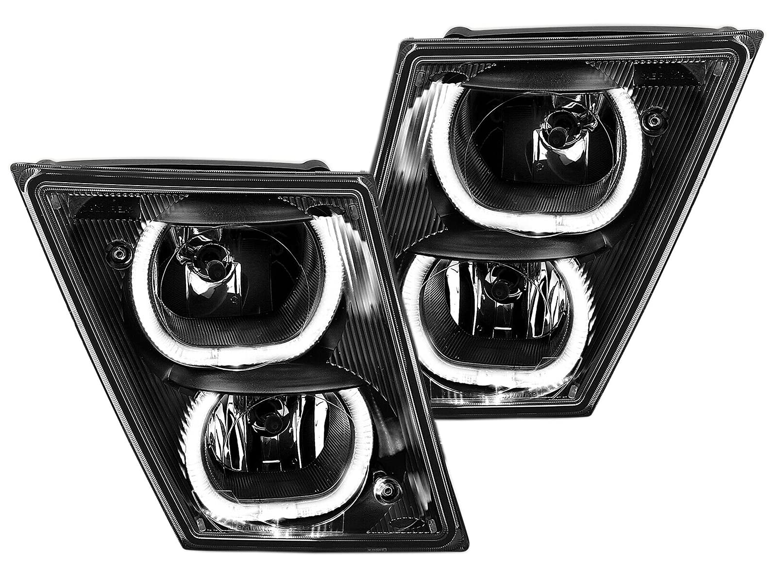 APA Replacement Fog Lamp for 2003-2017 VN VNL U Bar LED Black Pair Passenger Right RH Driver Left LH Side