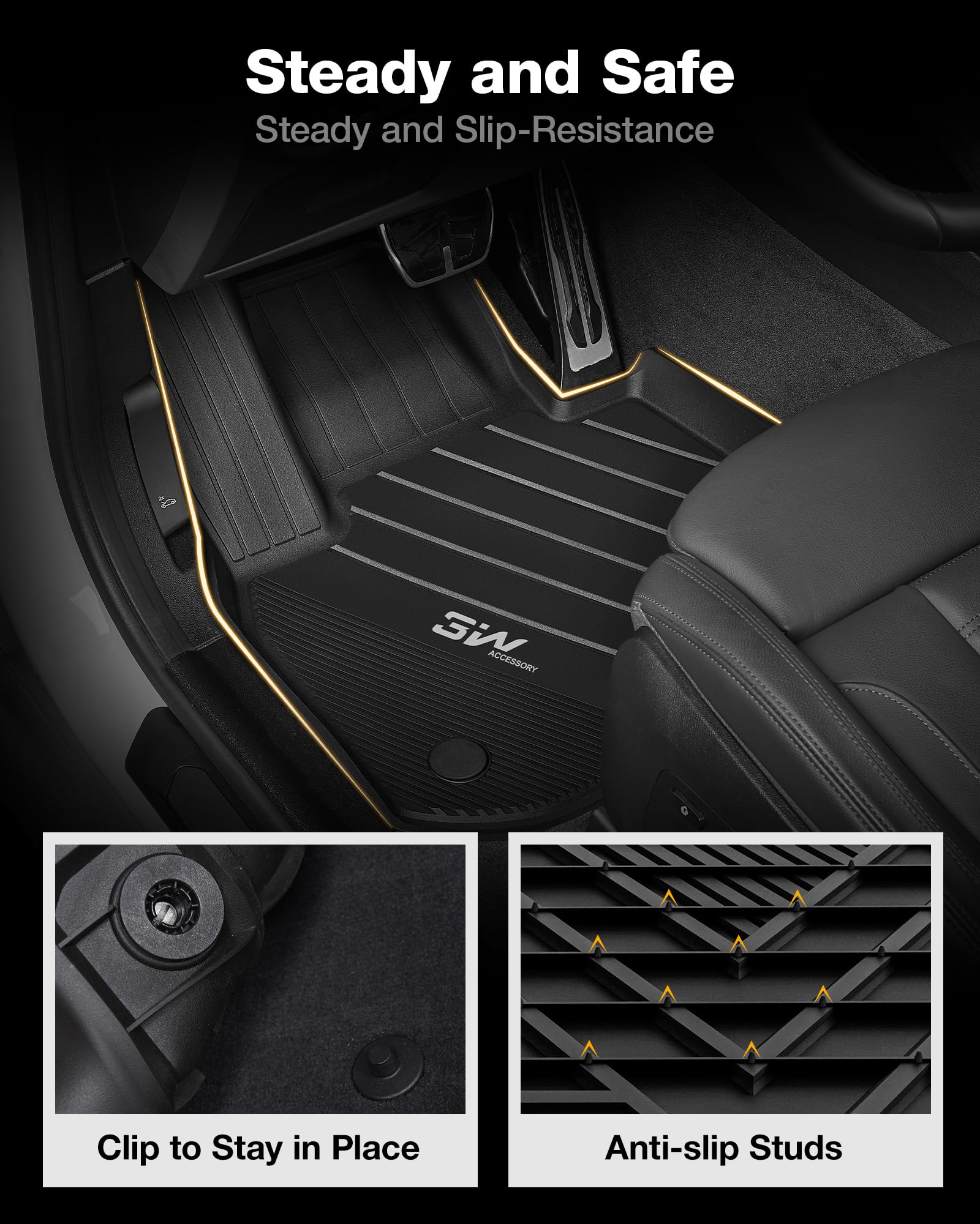 3W 2018-2024 Bmw X3 Floor Mats & 2019-2024 X4 Floor Liner, All Weather Tpe Custom Fit X 3/4 Accessories For X3 30I M40I 30E M Bm