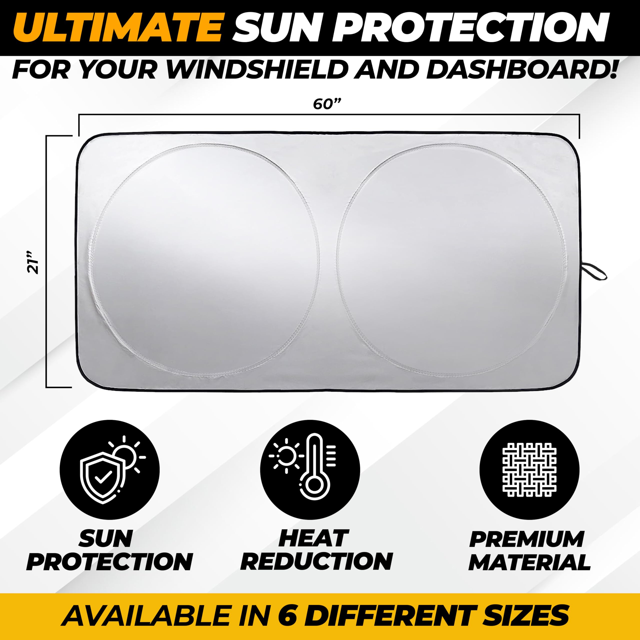 Autovir Jeep Windshield Sunshade | Protects Sun Visor From Uv And Heat Protection | Fits For Wrangler, Gladiator, And Rubicon Mo