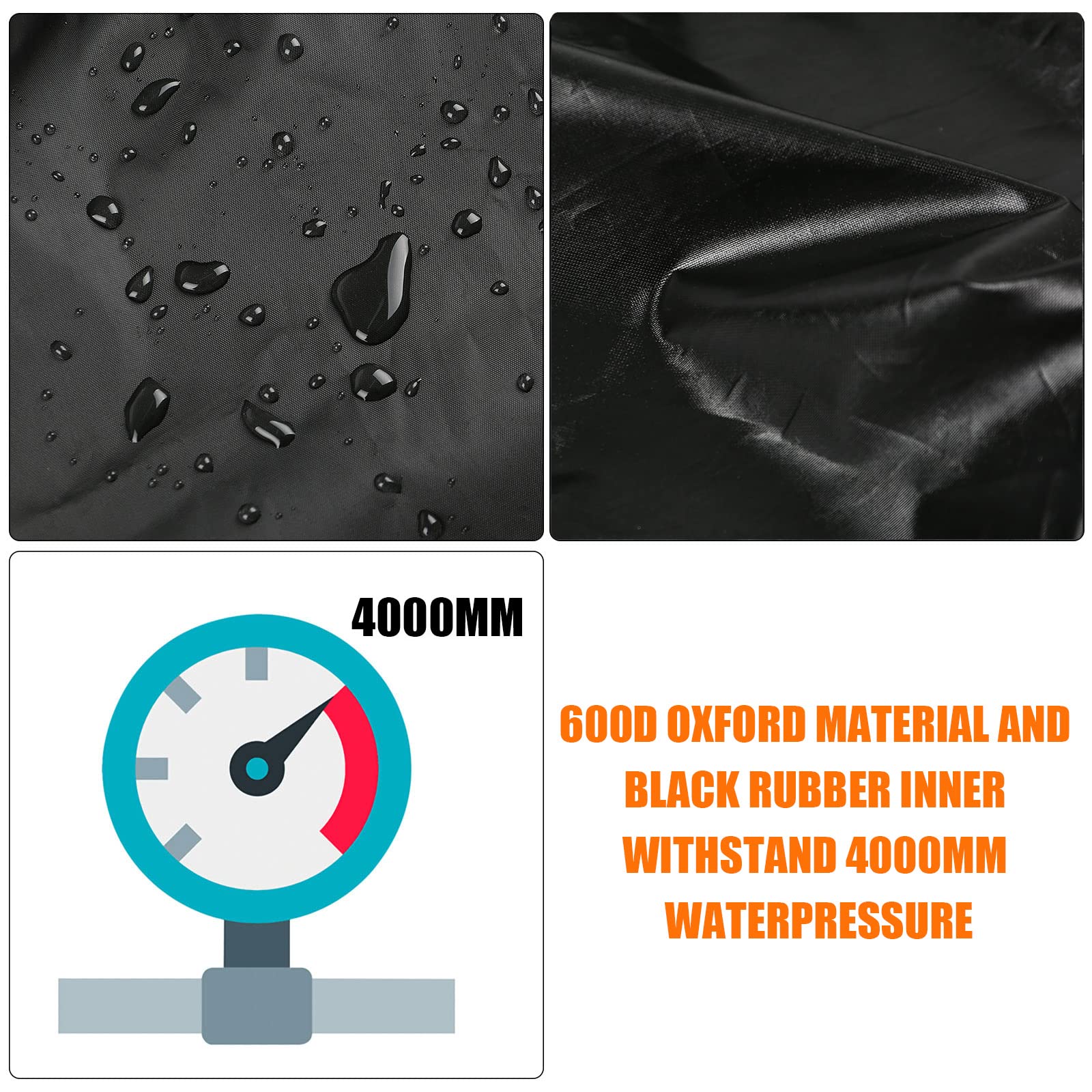 sportuli Windshield & Side Window Snow Cover for Jeep Wrangler, 600D Oxford Cloth, Black, Model ZFN0012