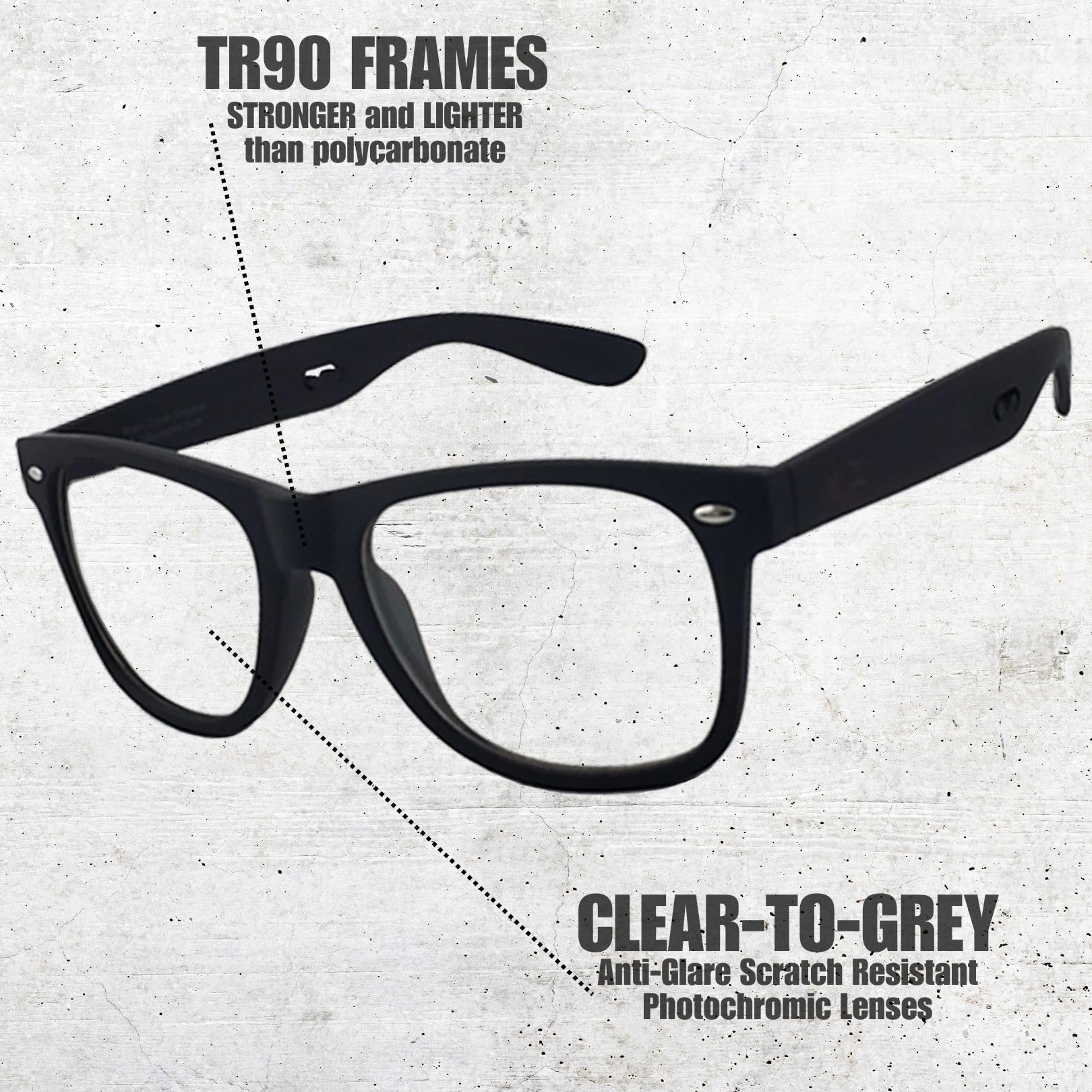 Ej The Main Street Original Clear-To-Grey Auto-Tint Motorcycle Glasses