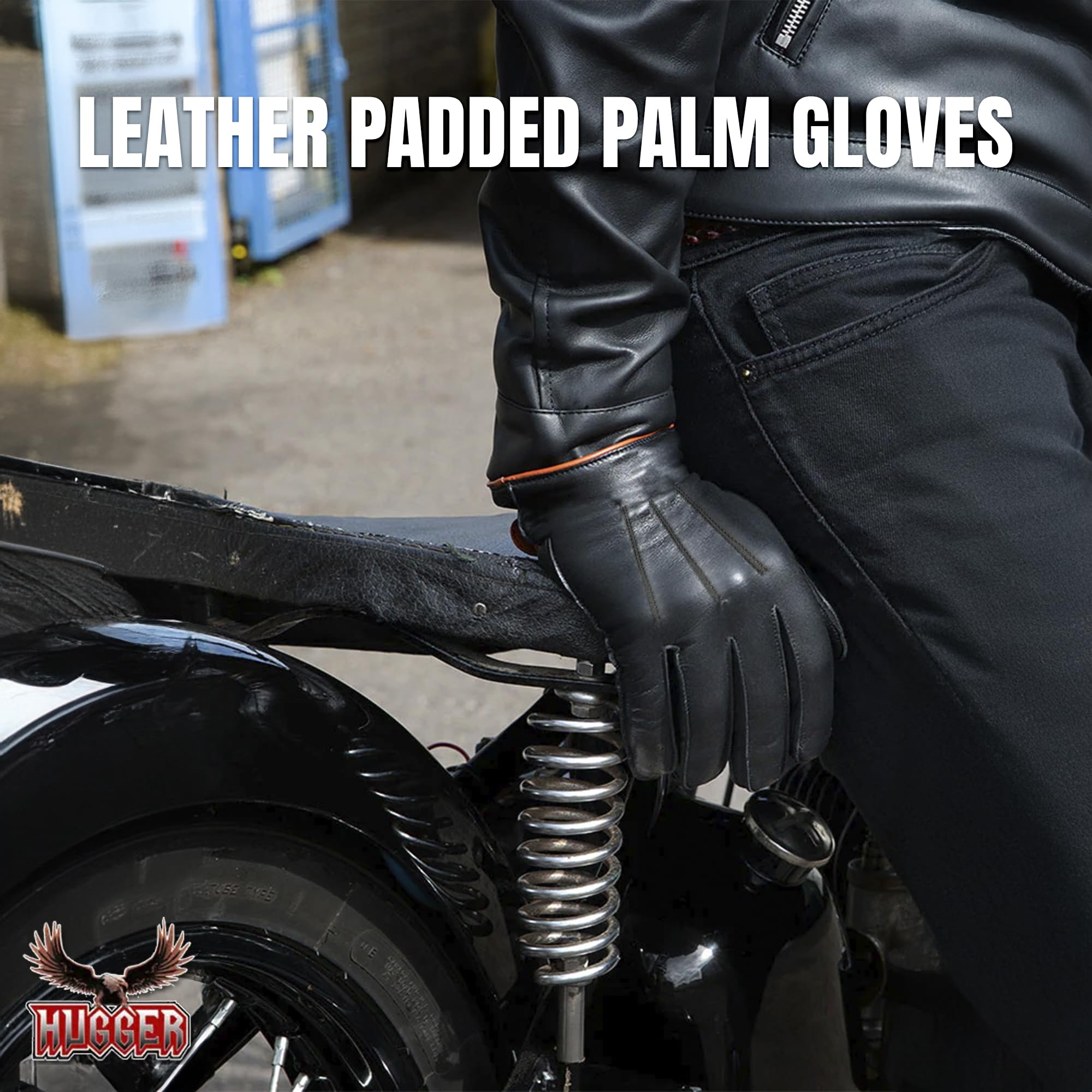 Hugger Windstopper Motorcycle Black Gauntlet Gloves Unlined Cold/Wind Resistant (Extra-Large)