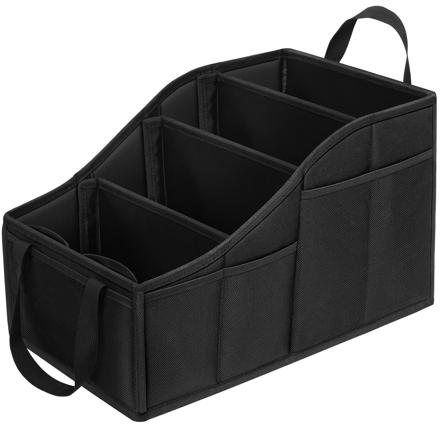 YOHOOLYO Car Seat Organizer Backseat Car Organizer with 4 Compartments, 4 Cup Holders and 7 Mesh Pockets for Front and Rear Seat