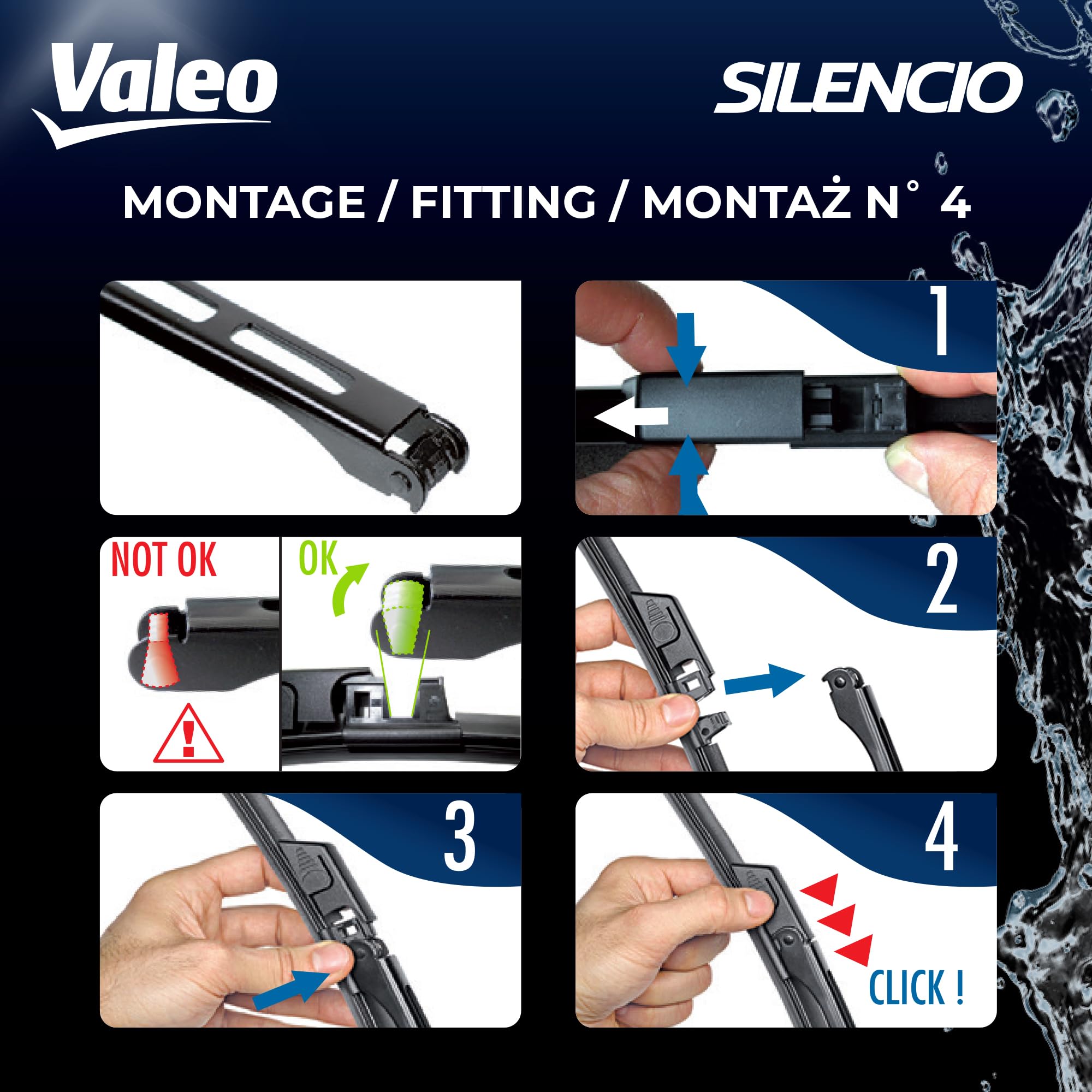 Valeo 574340 (Vm304) Silencio X-Trm Wiper Blade Set - 21''/19'' (Pack Of 2)