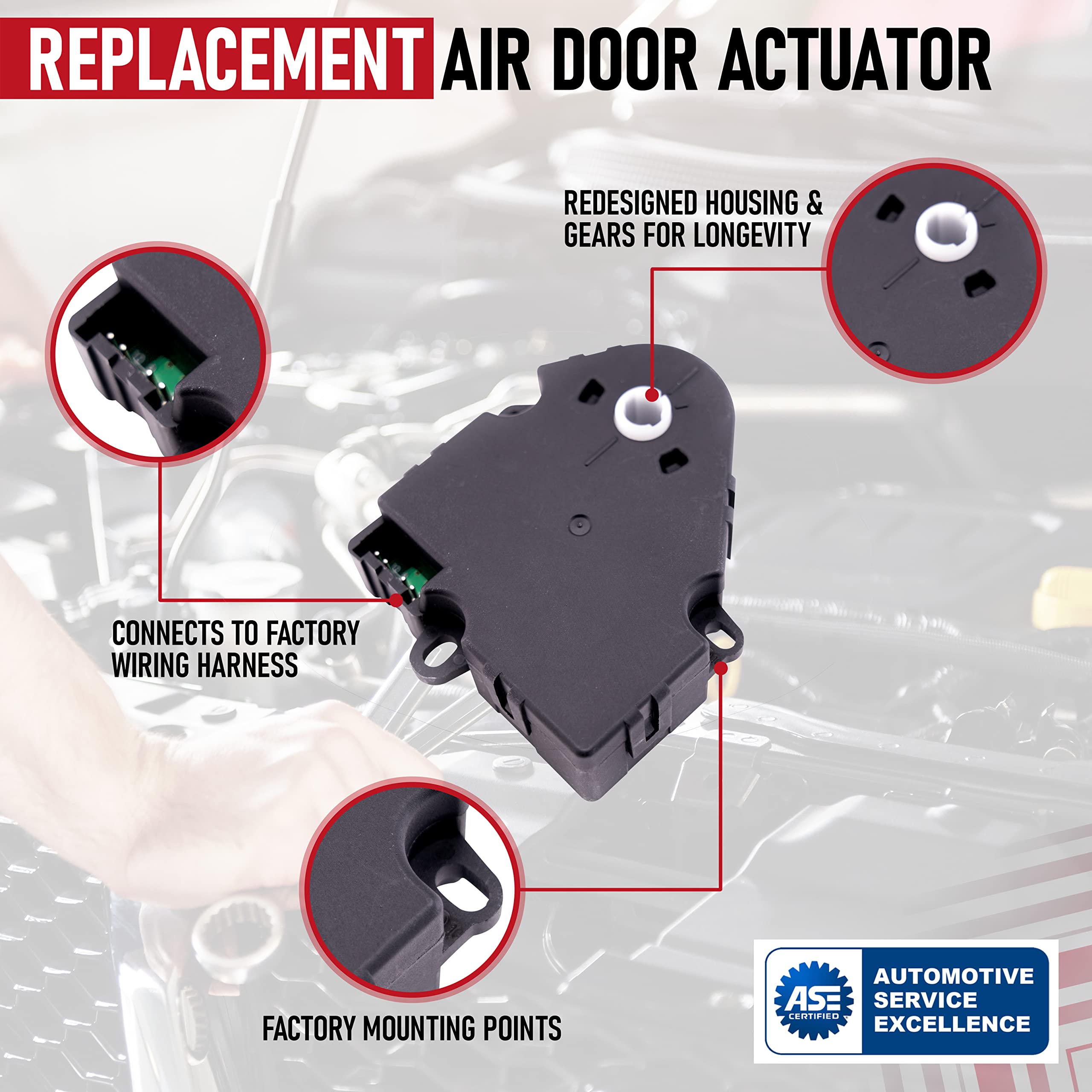 Hvac Air Blend Door Actuator - Replaces 15-73952, 52495593, 89018374, 604-112 - Mode Door Actuator Compatible With Chevy, Gmc, C