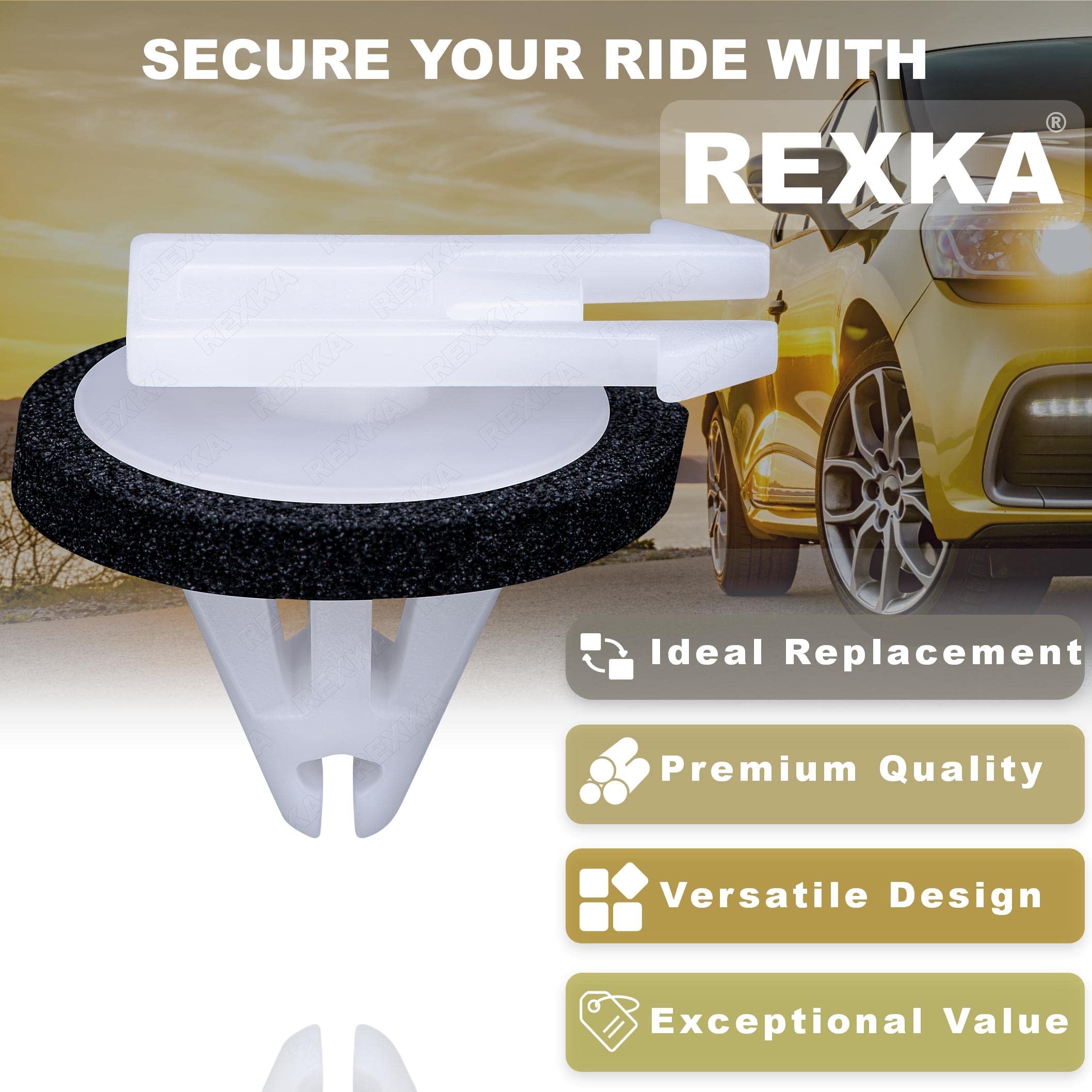 Rexka Body Side Moulding Clips - 10pcs ABS for GM Cadillac Chevrolet GMC ATS, Enclave, Escalade, Impala, Silverado 1500/2500/3500 HD