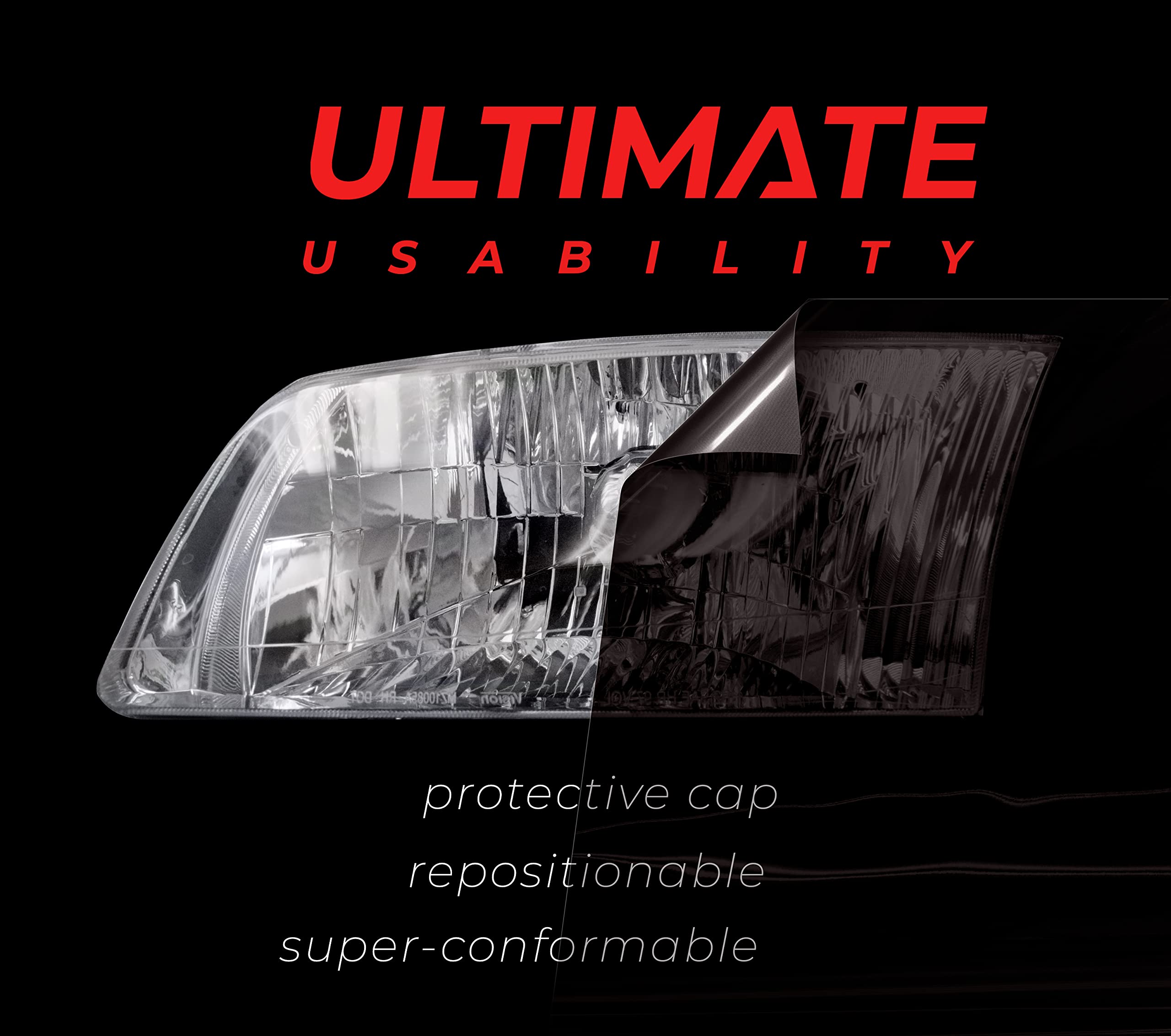 VViViD Ultimate Headlight Taillight Tint Vinyl Wrap - Dark Smoke, 16" x 10ft, Acrylic, Model: ultimatgrptint
