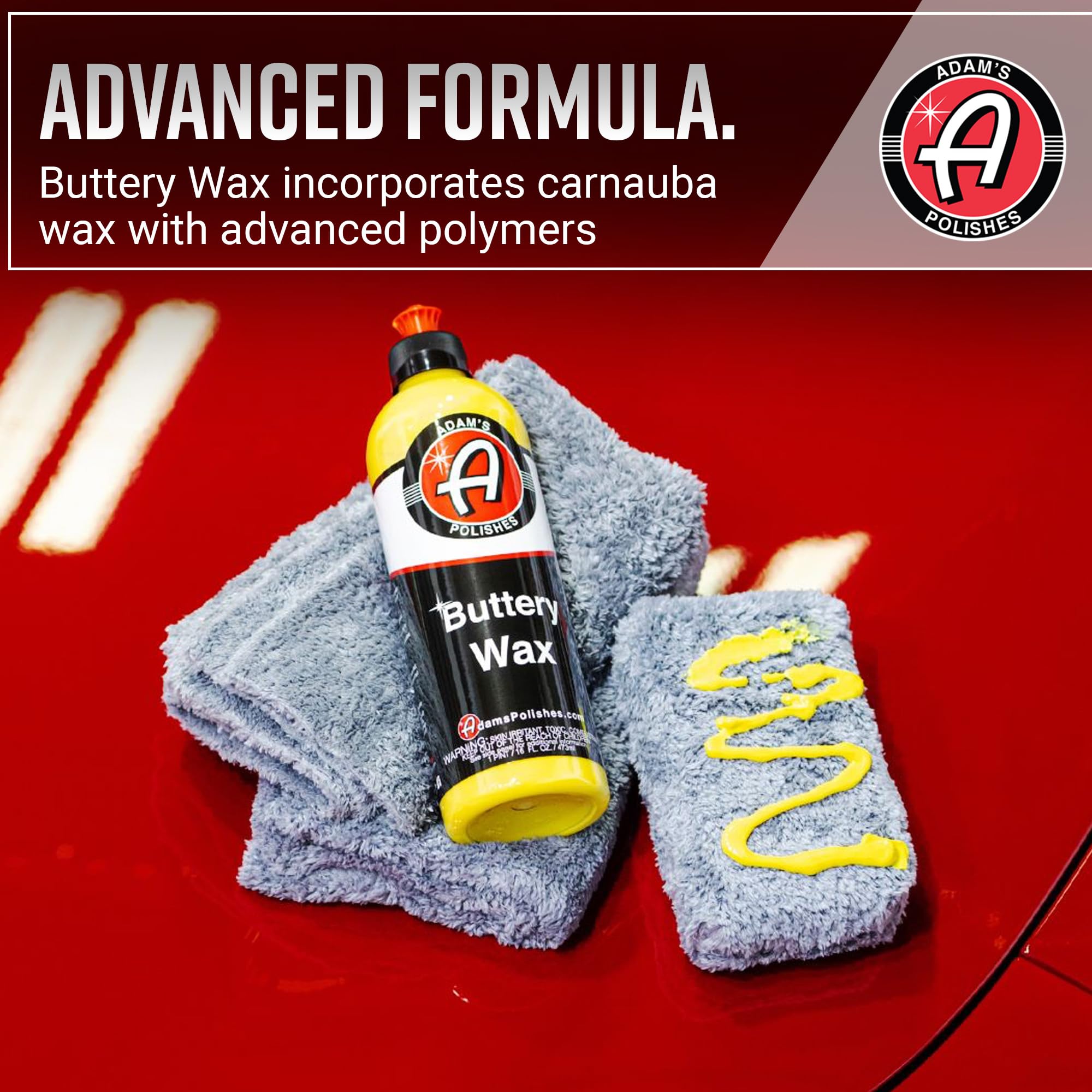 Adam'S Polishes Buttery Wax (16Oz) - Premium Infused Carnauba Liquid Wet Car Wax For Shine, Polish & Top Coat Paint Protection |