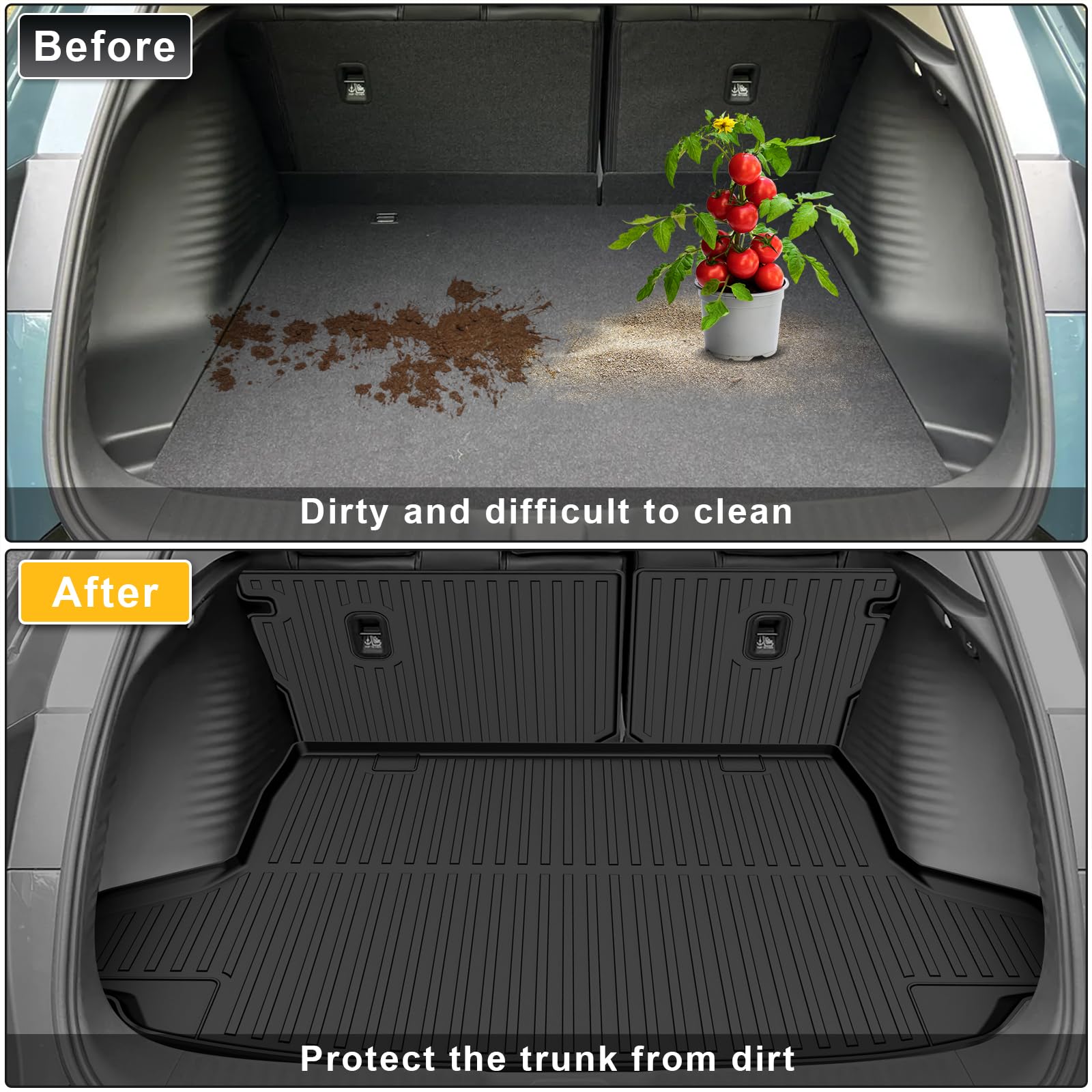 Floor Mats & Cargo Liner & Backrest Mat Fit for Honda HRV HR-V 2025 2024 2023: All Weather Protection Floor Liner - 1st & 2nd Ro