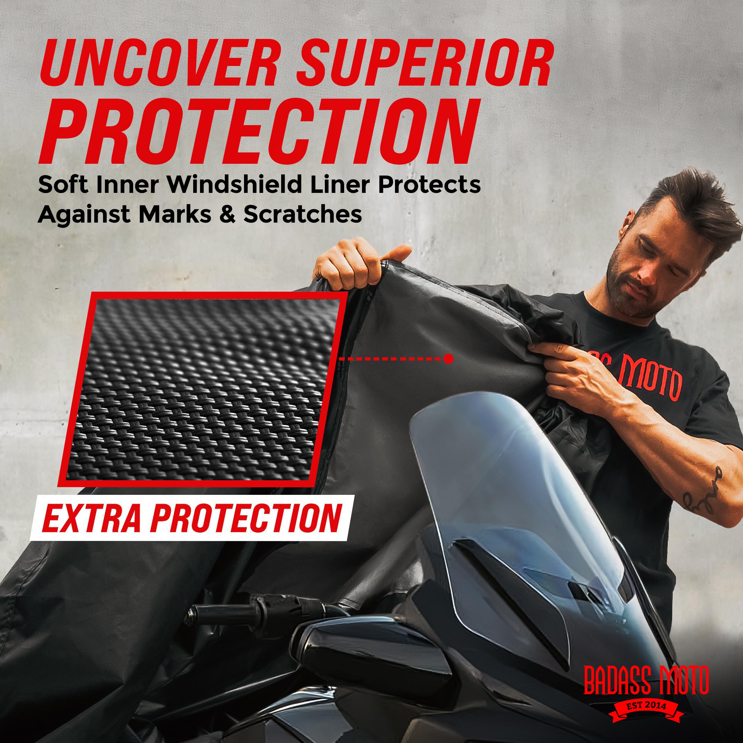 Badass Moto Can Am Spyder RT Cover - Waterproof, Durable, All Season, 112"L x 62"W x 57"H, Badass Black, Model CANAMRT, 2020