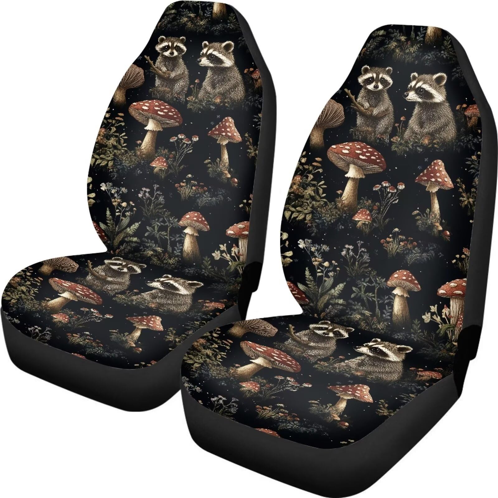 Whosucclay Raccoon Car Seat Cover for Women Men, Universal Car Accessories Fit for Car SUV Sedan Truck, Car Interior Decorations