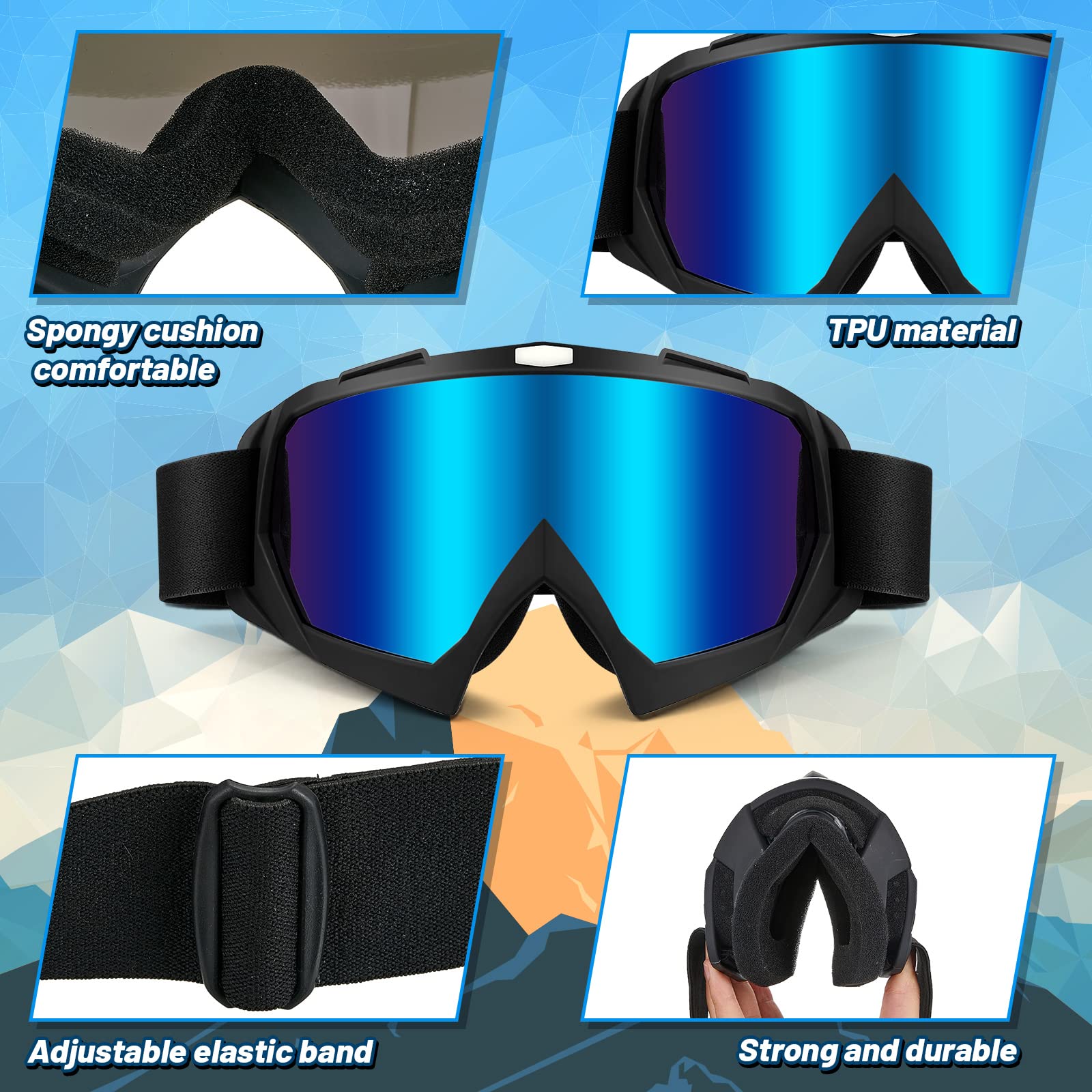 6 Pair Dirt Bike Motorcycle Goggles ATV Goggles Motocross Eyewear Dustproof Windproof Racing Goggles Riding Anti Scratch Glasses