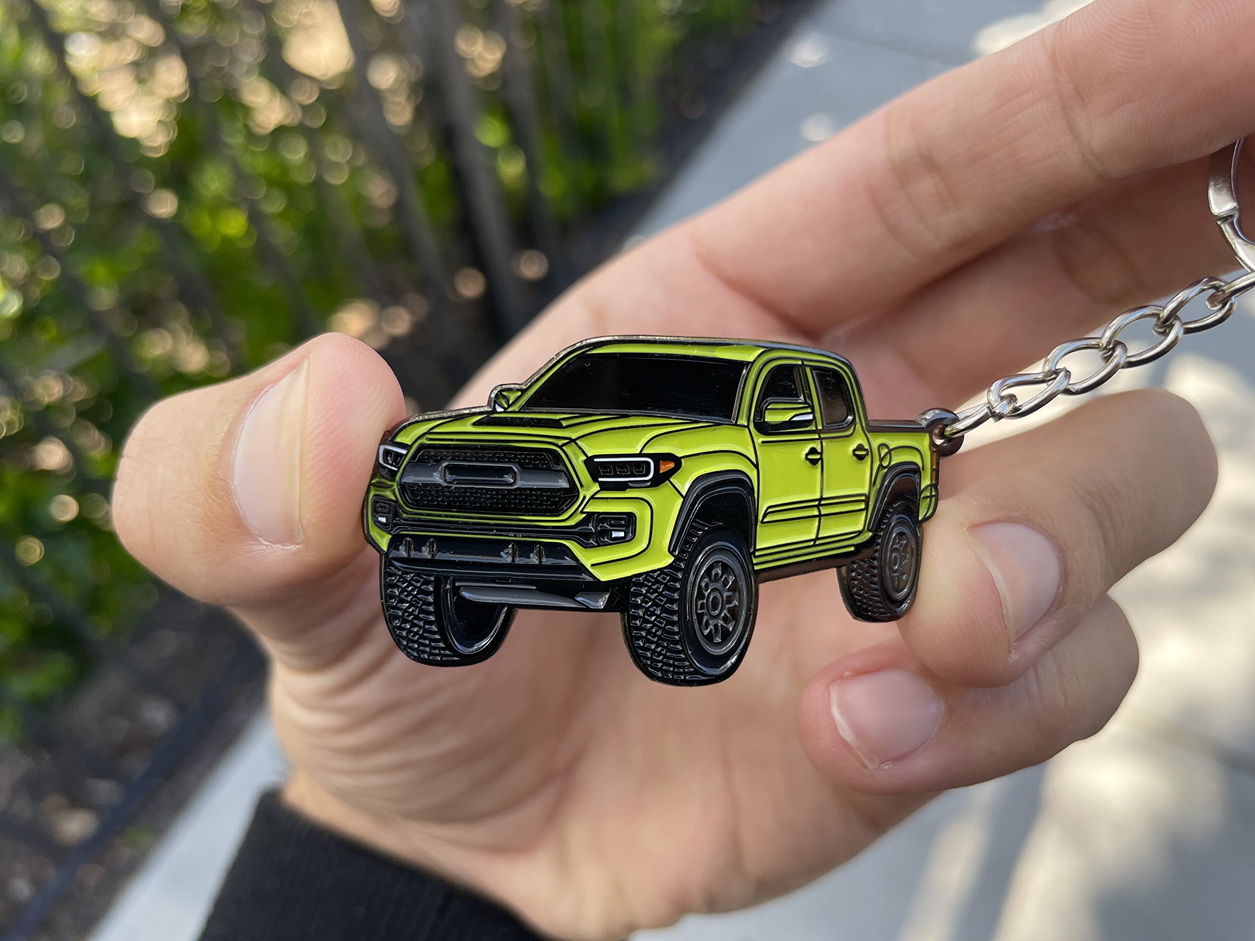 Four Wheel Beast Tacoma Keychain - Tacoma Accessories 2016-2022 Mods Cool Key Chain Fob Cover 3Rd Gen Toy Truck (Lime)