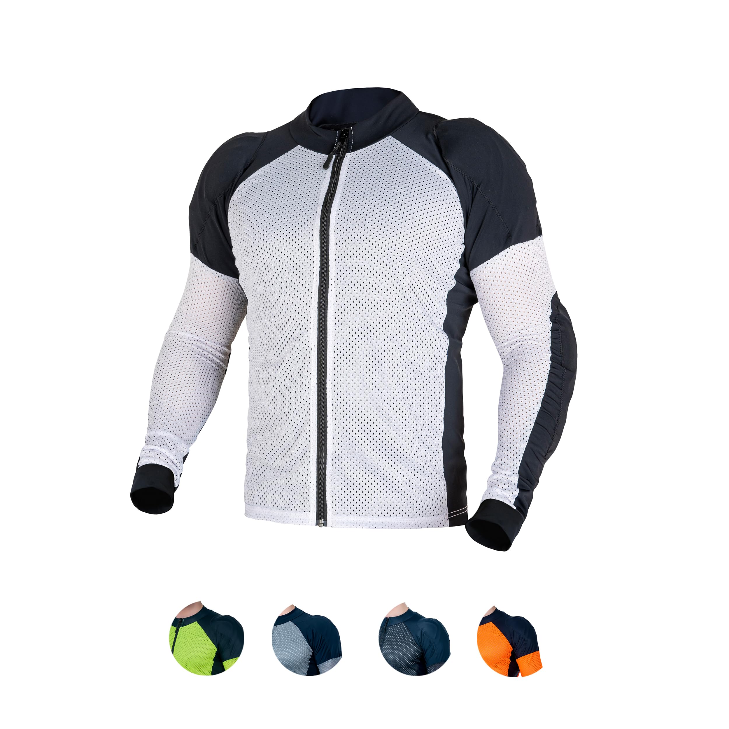 Wicked Stock Motorcycle Armor Shirt-Men Womens Mesh Motorcycle Shirt-Motorcycle Shirt-Ce Level2 Summer Motorcycle Shirt (White, Medium)