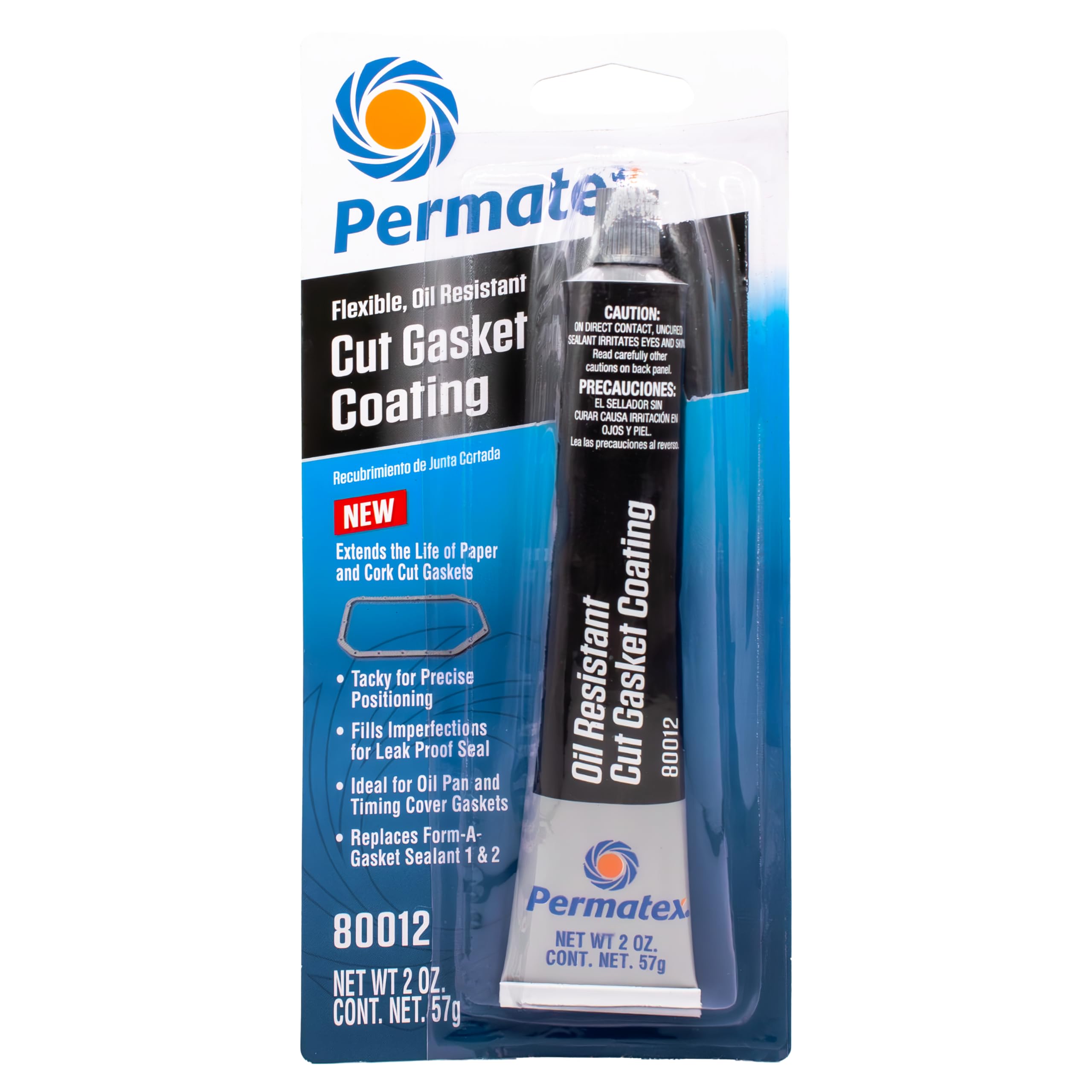 Permatex 80012 Black Cut Gasket Coating, Flexible, Oil-Resistant Silicone Sealant for Paper, Cork & Rubber Gaskets, Extends Gask