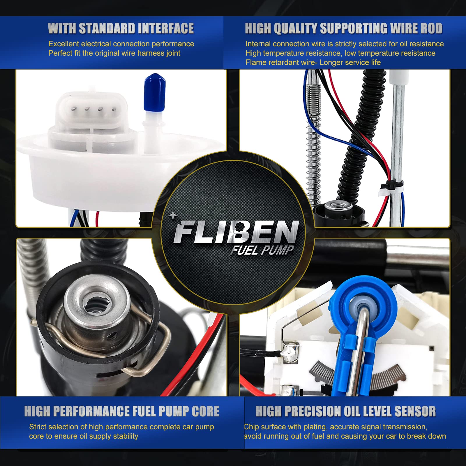 FLIBEN Fuel Pump Assembly for Polaris Ranger 900/1000, Aluminum, 2204852, Compatible with 2013-2019 Models, D-Ranger 570 900 100