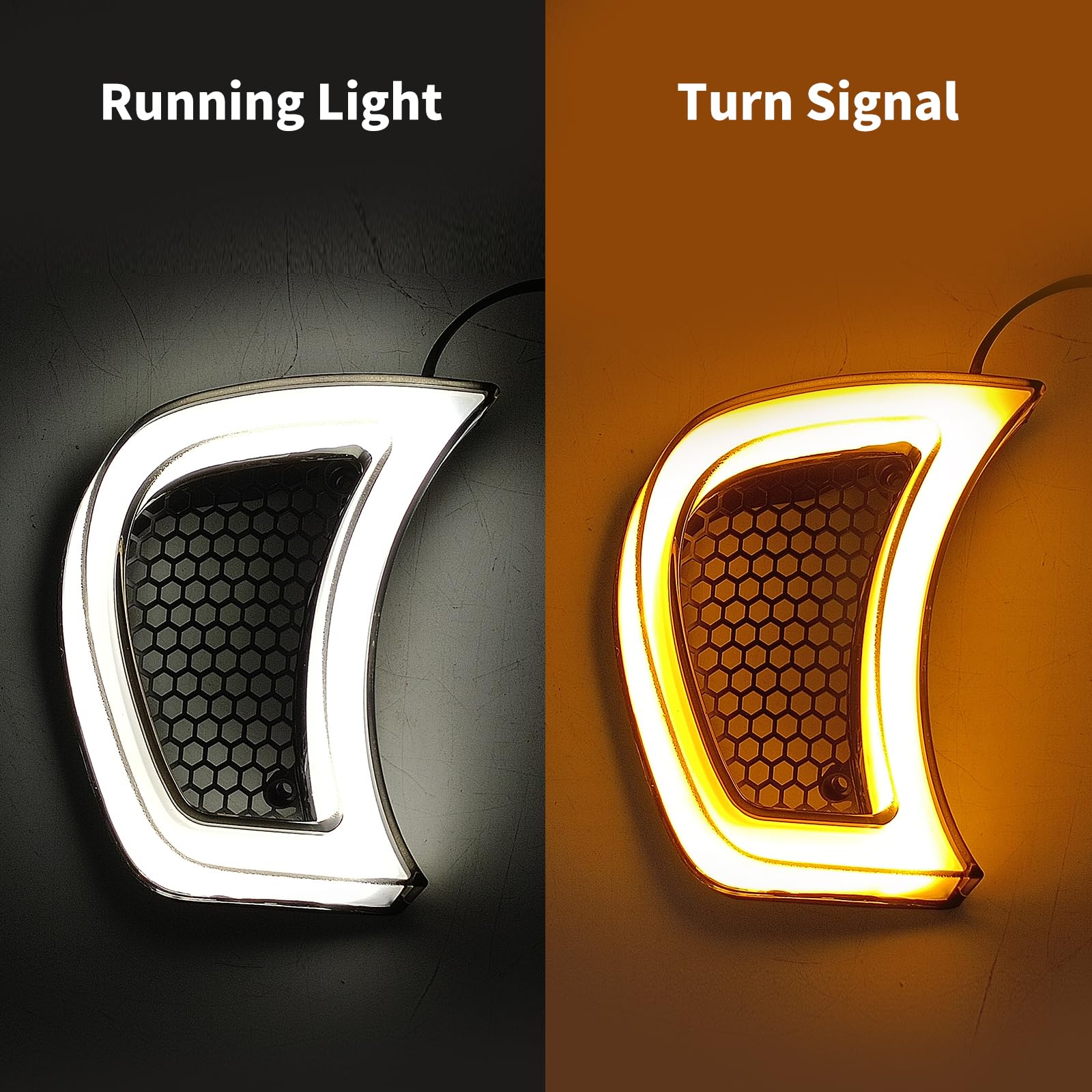 HDBUBALUS Motorcycle Headlight Vent Accent Turn Signal LED Indicator Side Lights For Harley Road Glide FLTRX 2015-2023 Smoke