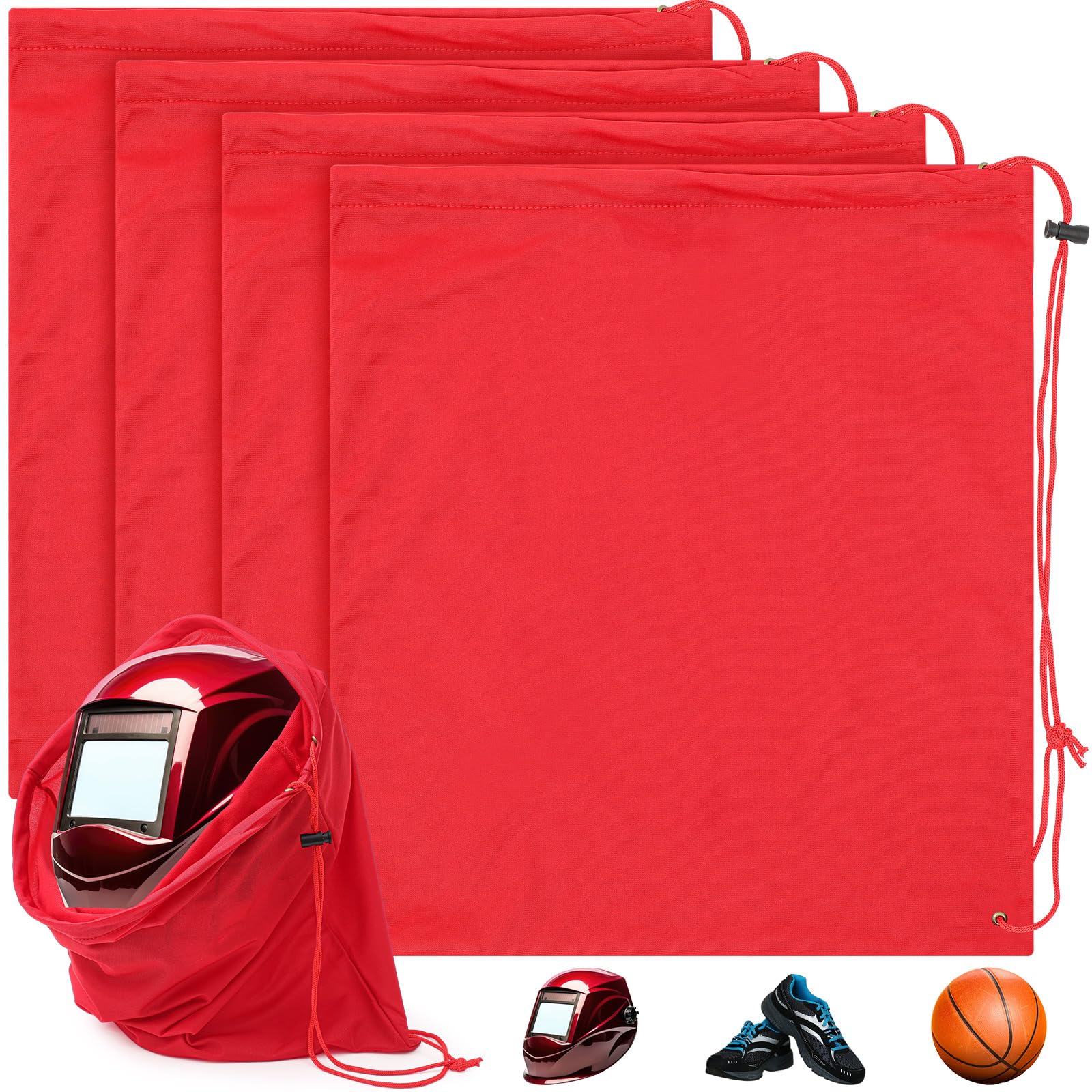 Yeyeplum 4 Pcs Helmet Bag Welding Motorcycle Hood Bag with Drawstring Locking, Microfiber Large Lightweight for Football Hockey 