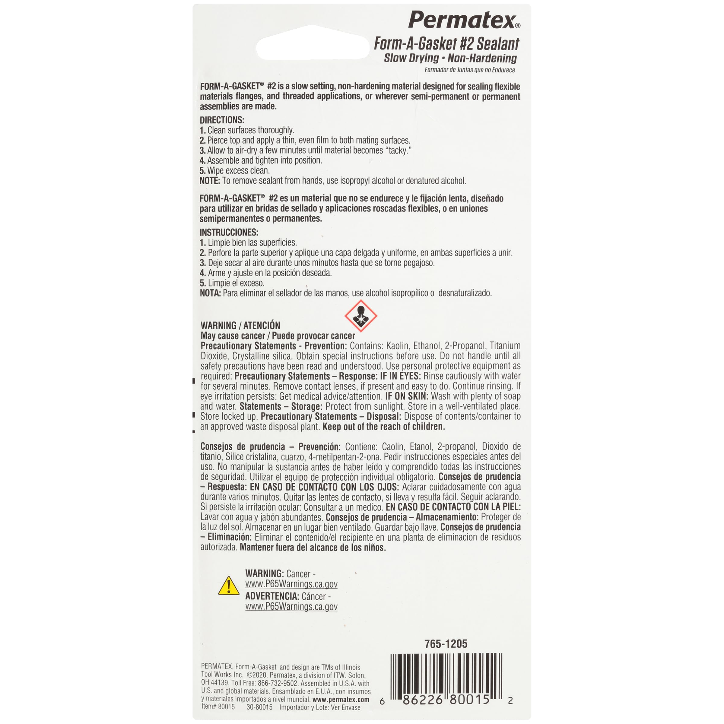 Permatex 80015 1.5 Oz Form-A-Gasket #2 Sealant