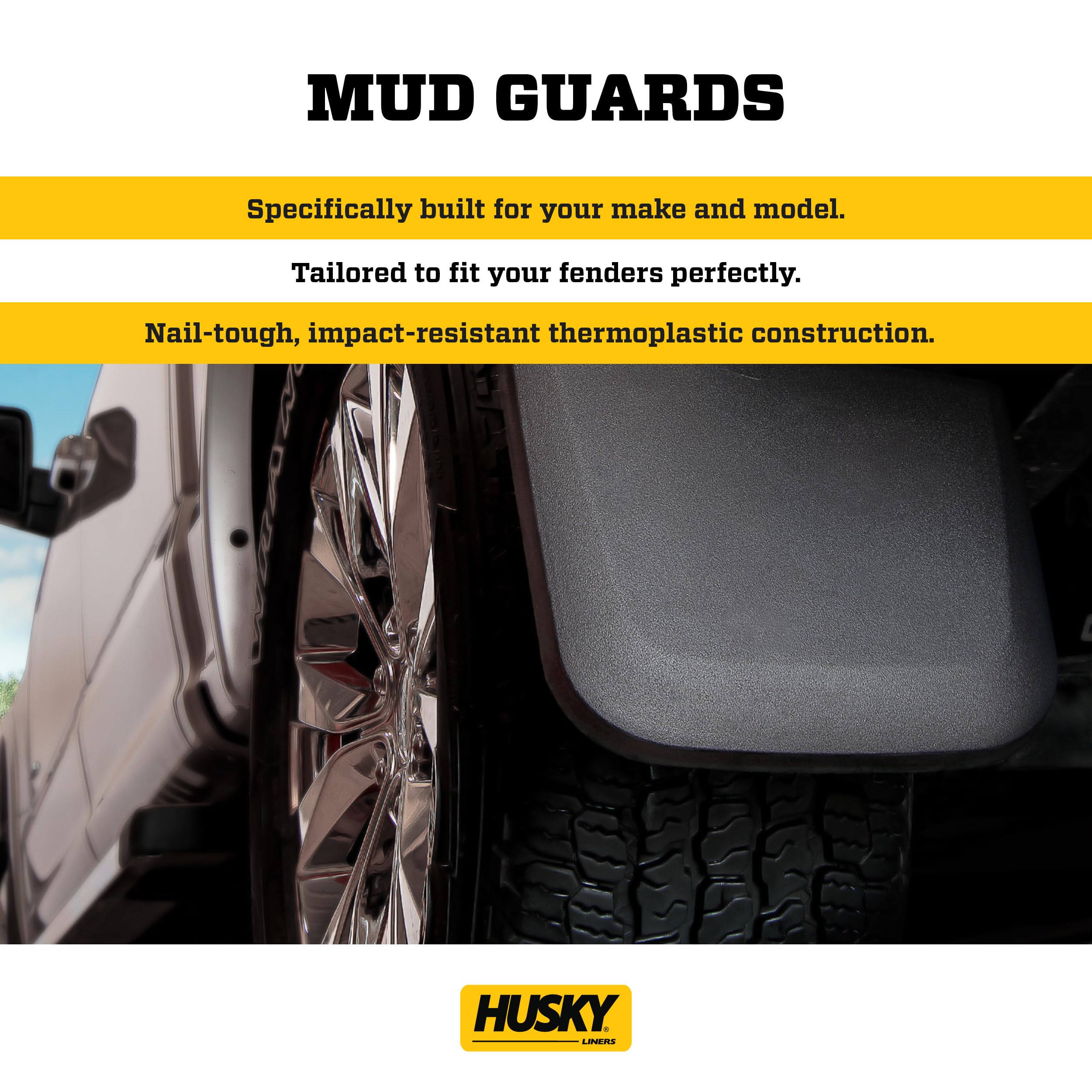 Husky Liners - Front Mud Guards | 2019-2023 Ford Ranger (Excludes Tremor) - Black, 2 Pc. | 58516