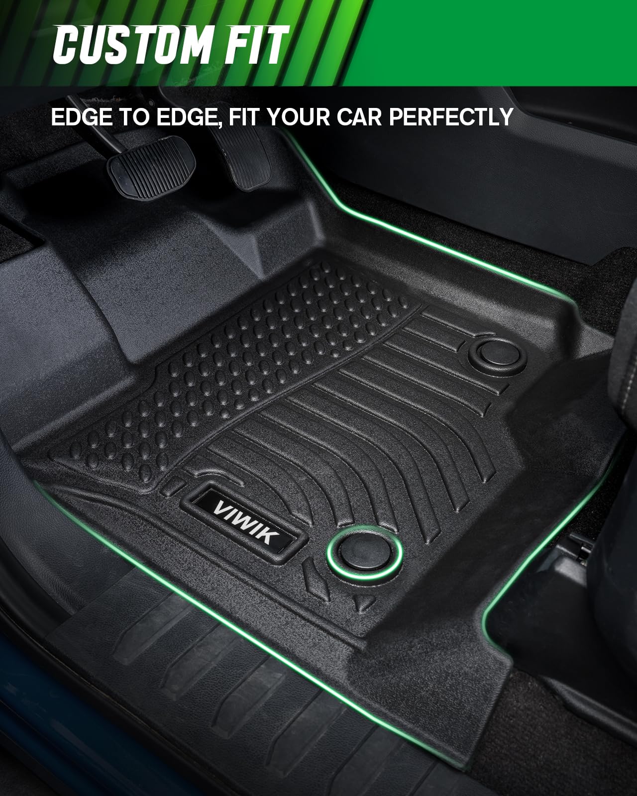 Viwik Floor Mats For Dodge Ram 1500 Crew Cab 2019 2020 2021 2022 2023 2024 (Not For Classic), Tpe Rubber Car Mats All Weather Cu