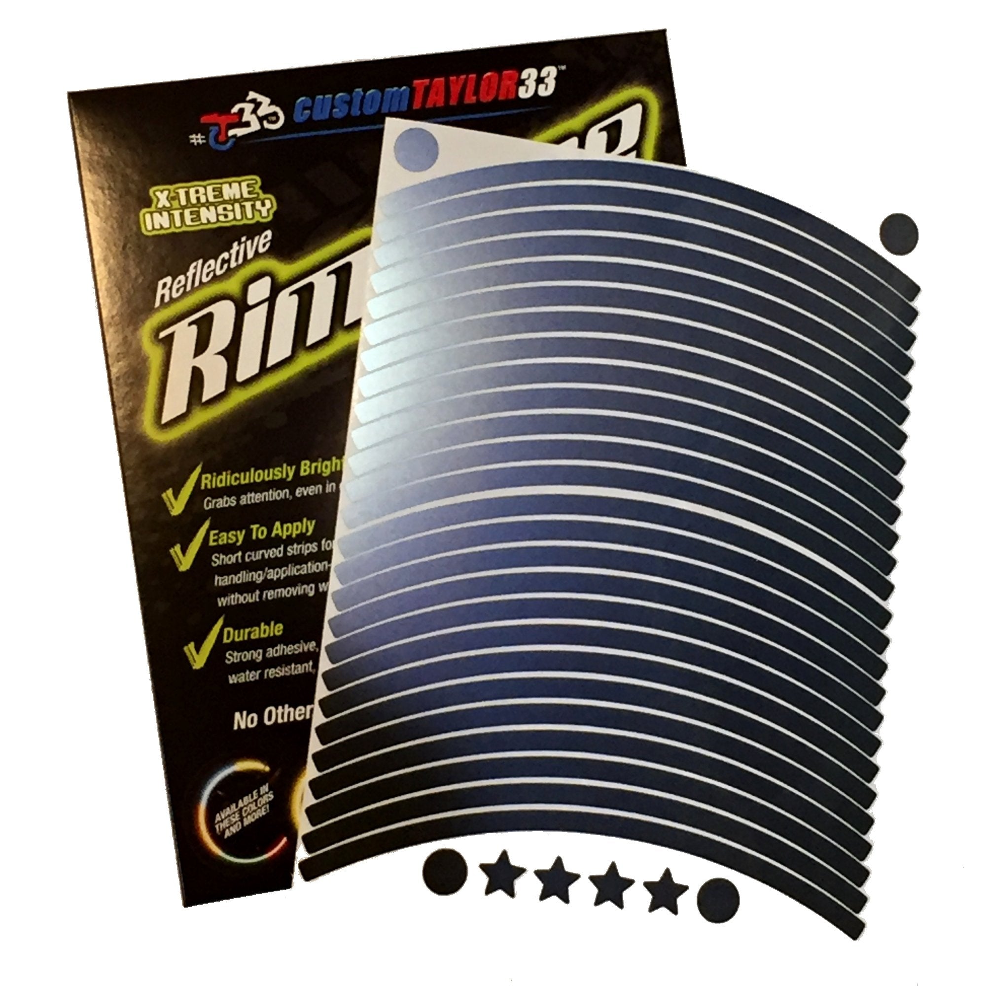Customtaylor33 Black Engineering Grade Reflective Copyrighted Rim Tapes - (Must Select Your Rim Size) (12''/13'' (Combination Ri