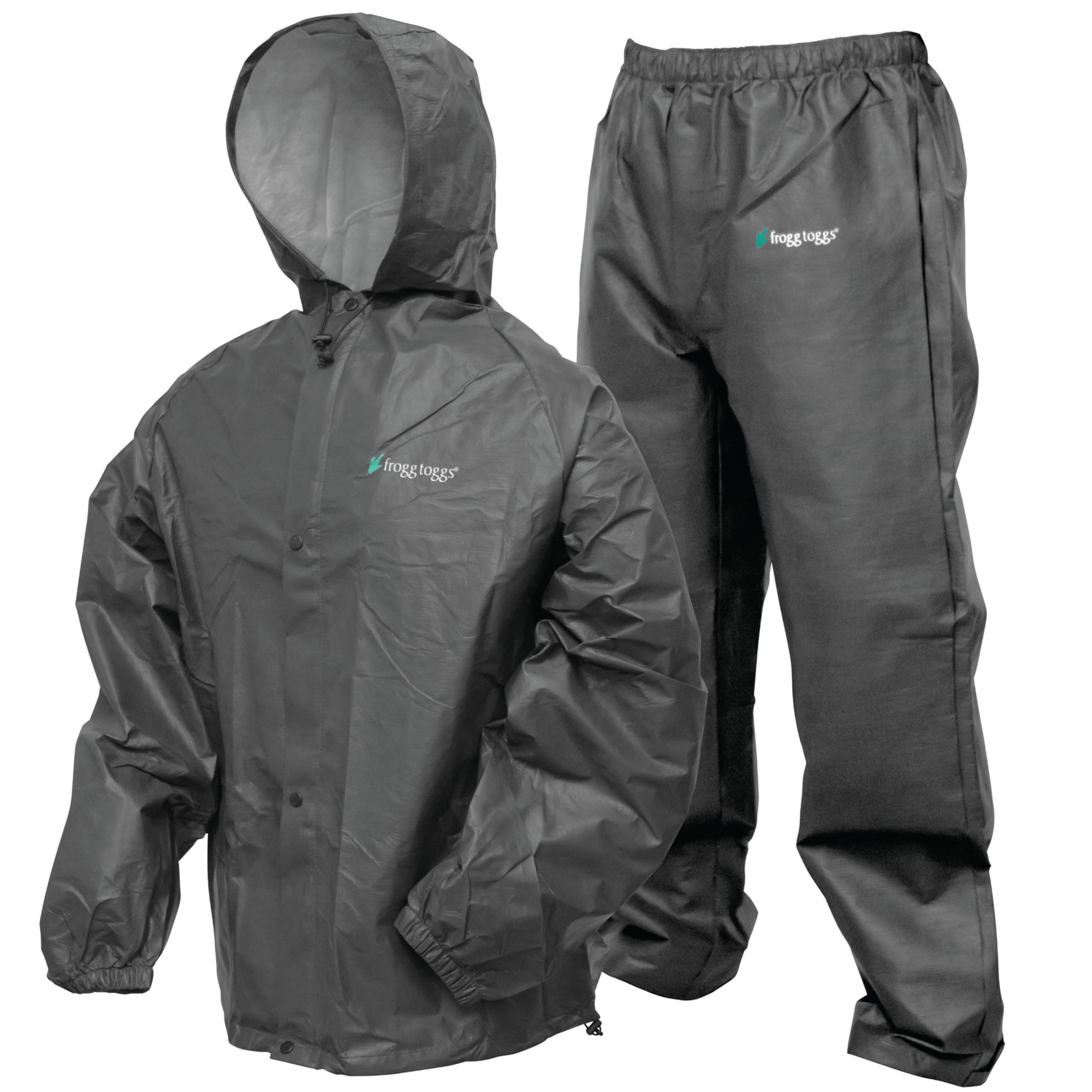 Frogg Toggs Men'S Pro Lite Suit, Waterproof, Breathable, Dependable Wet Weather Protection, Carbon Black, Small-Medium
